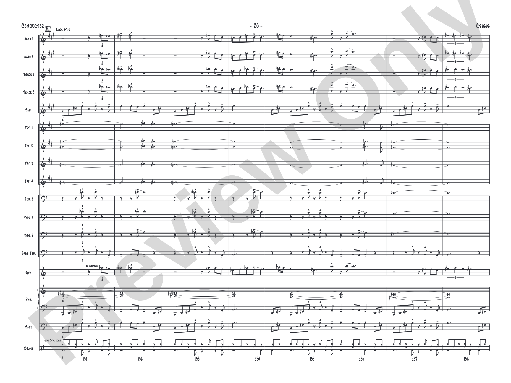 Crisis: Jazz Ensemble Conductor Score & Parts