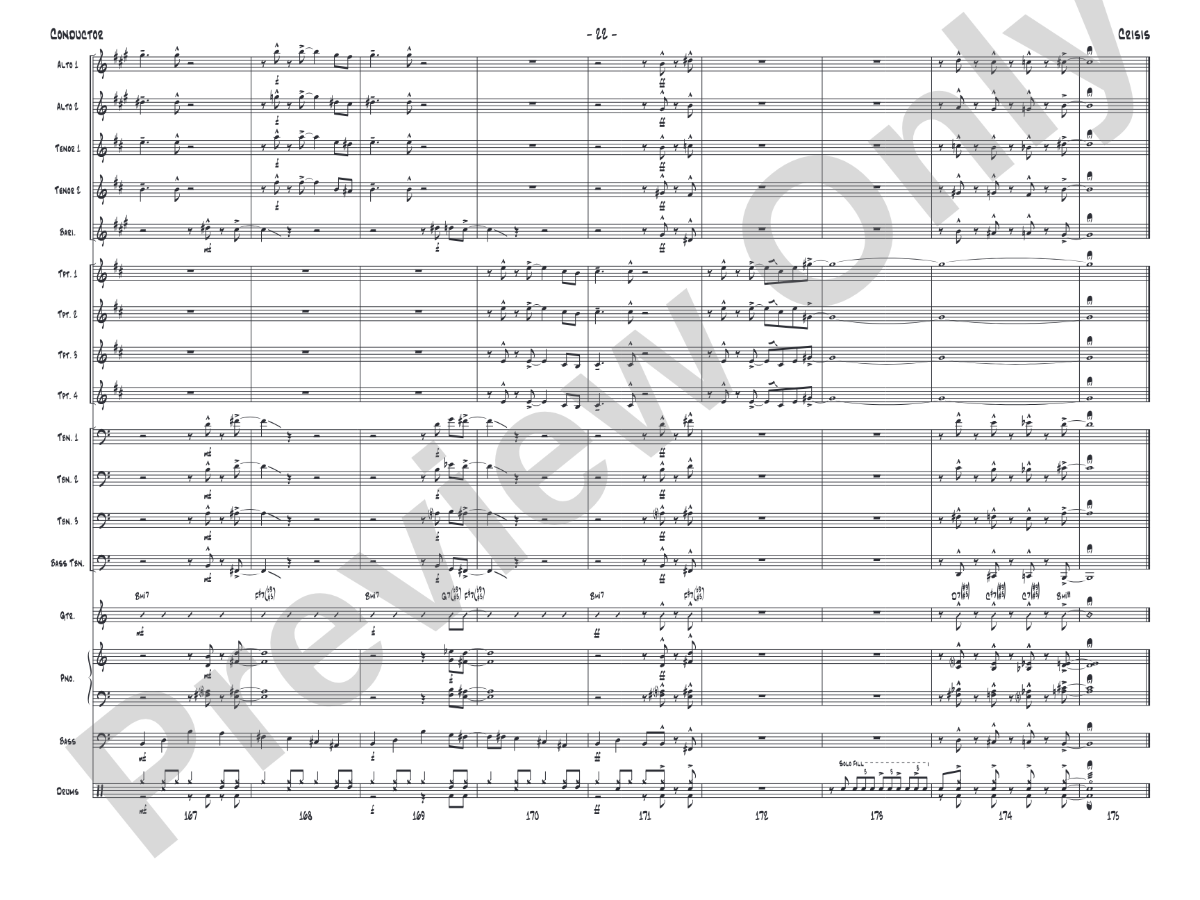 Crisis: Jazz Ensemble Conductor Score & Parts