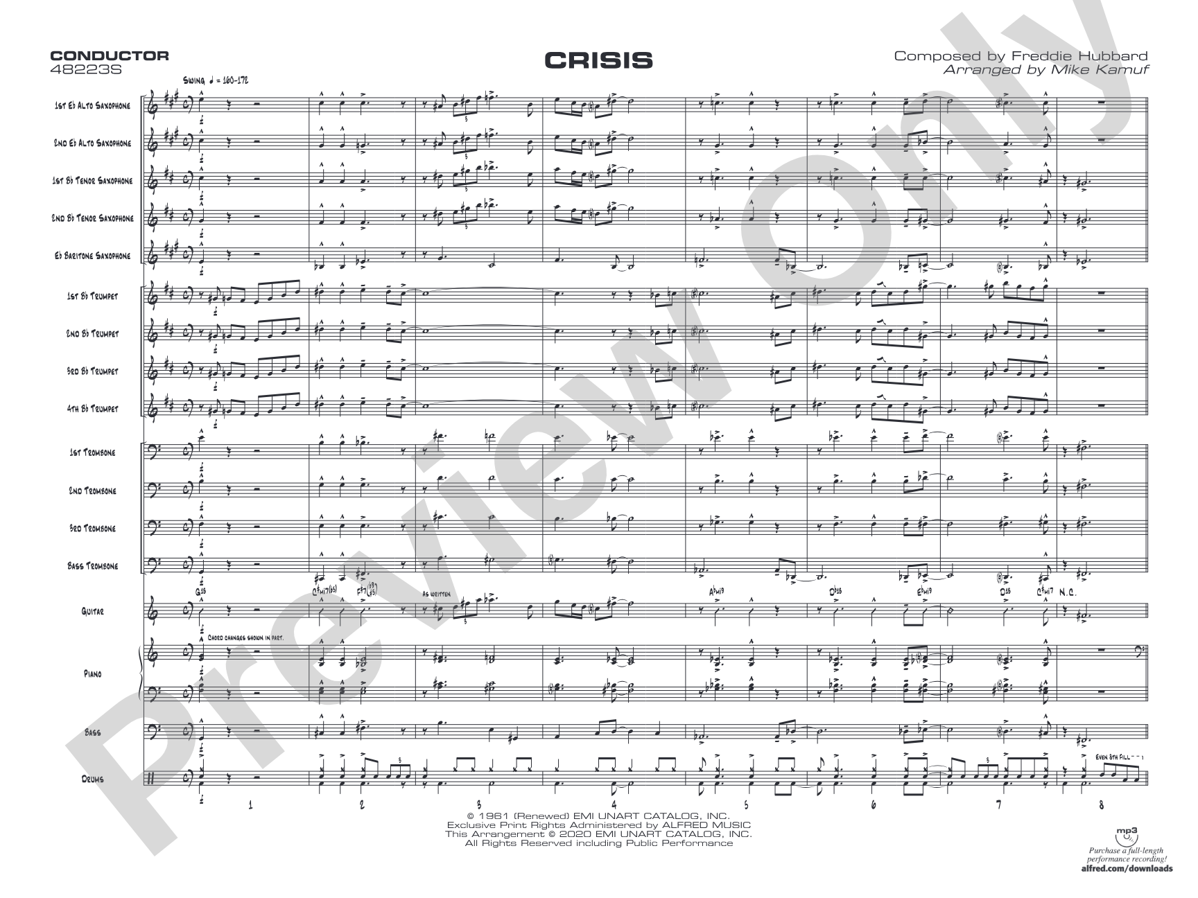 Crisis: Jazz Ensemble Conductor Score & Parts