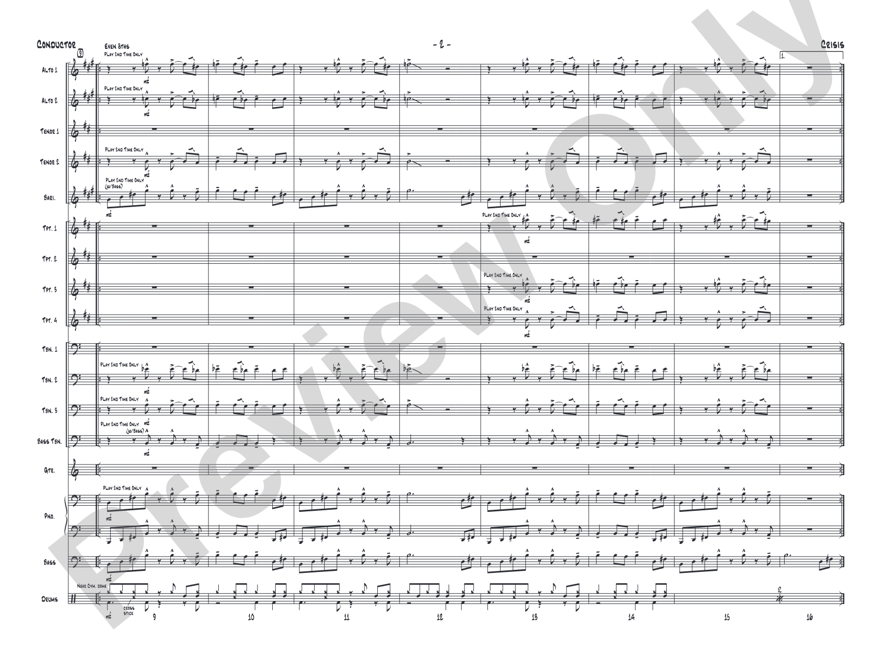 Crisis: Jazz Ensemble Conductor Score & Parts