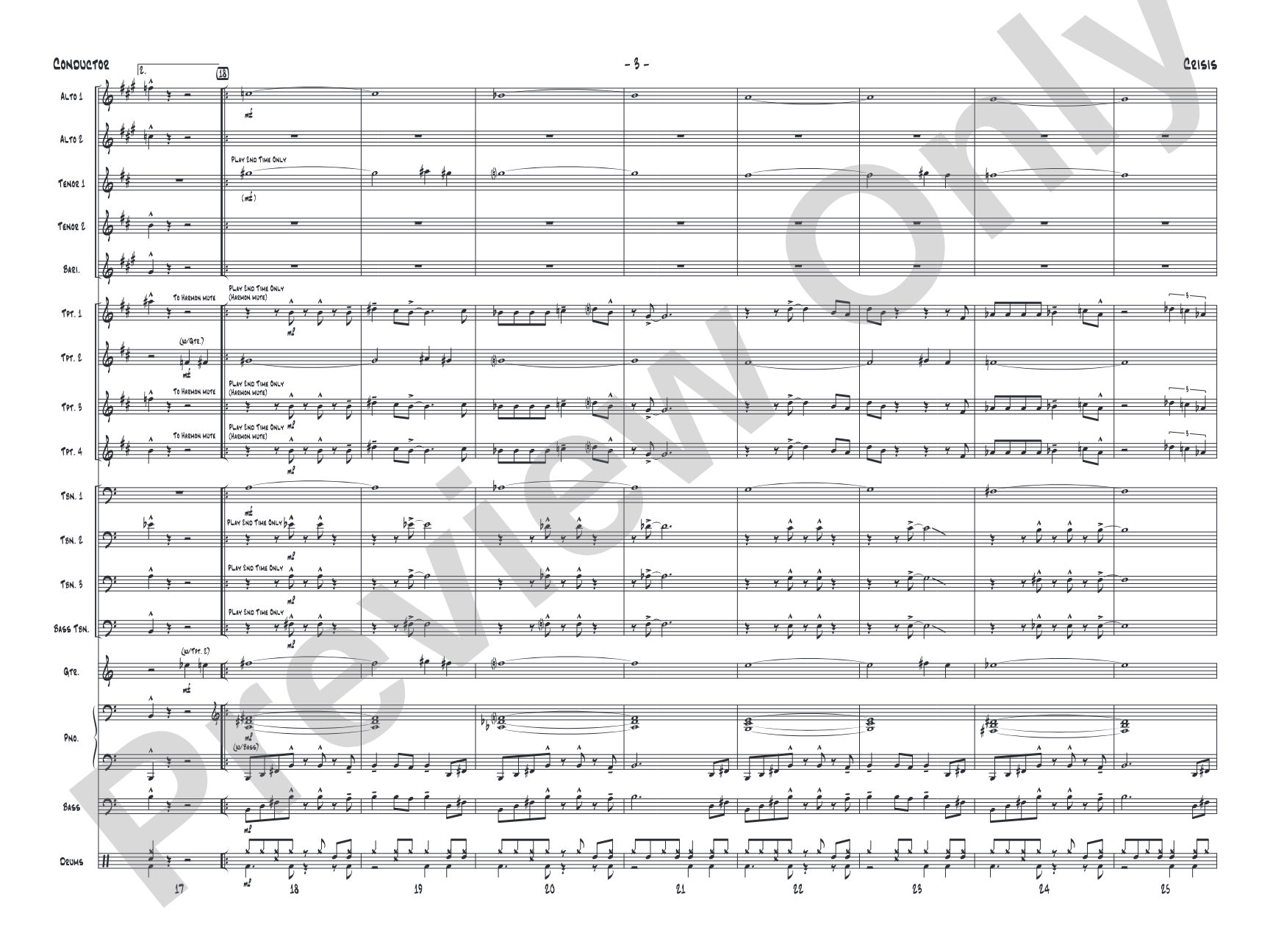 Crisis: Jazz Ensemble Conductor Score & Parts