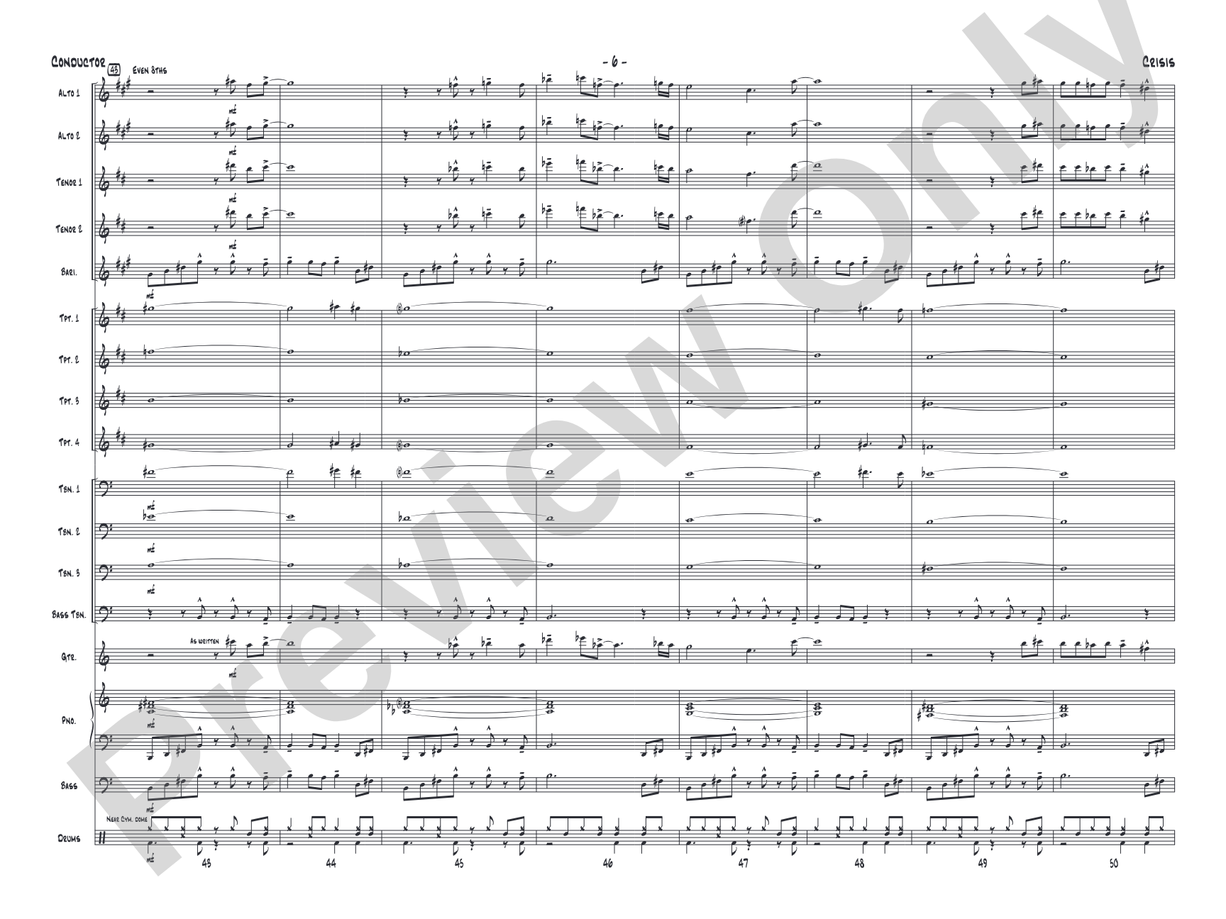 Crisis: Jazz Ensemble Conductor Score & Parts