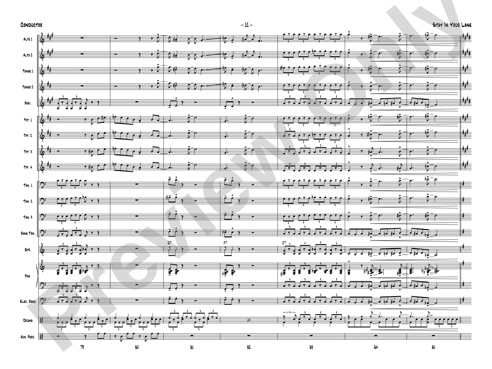 Stay in Your Lane: Jazz Ensemble Conductor Score & Parts
