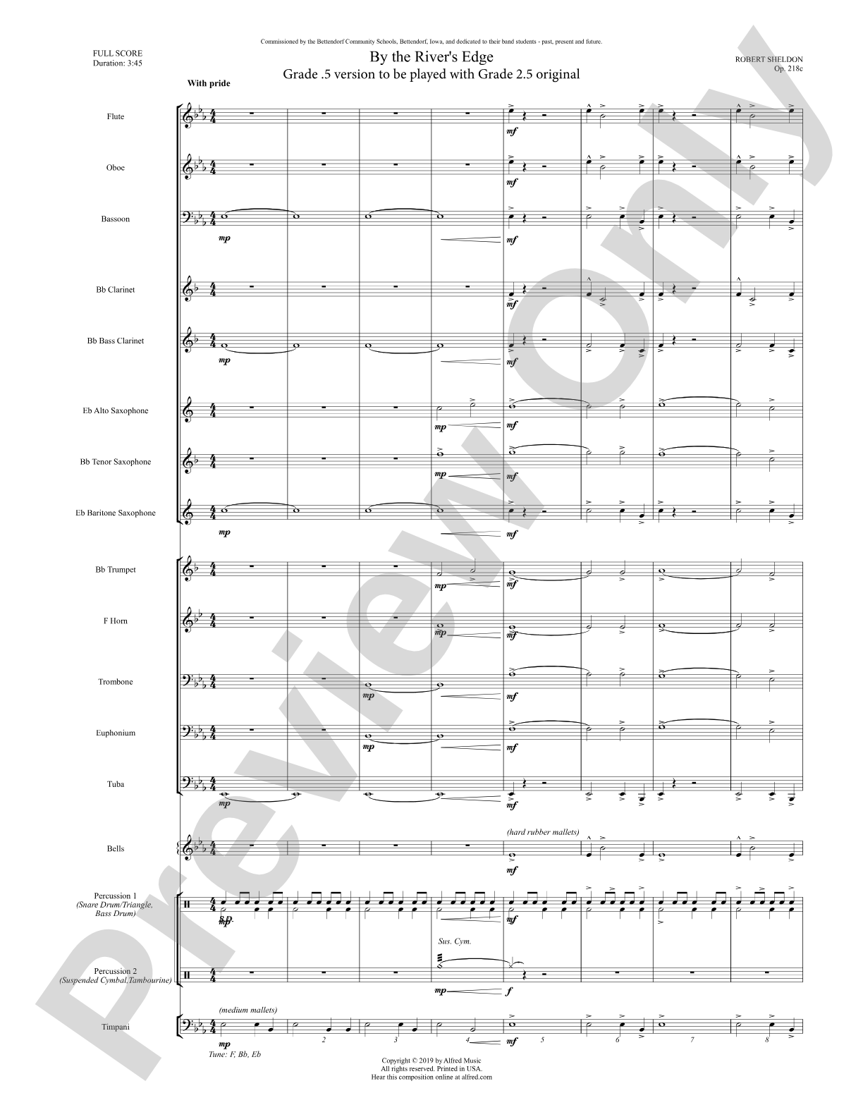 By the River's Edge: Concert Band Conductor Score & Parts