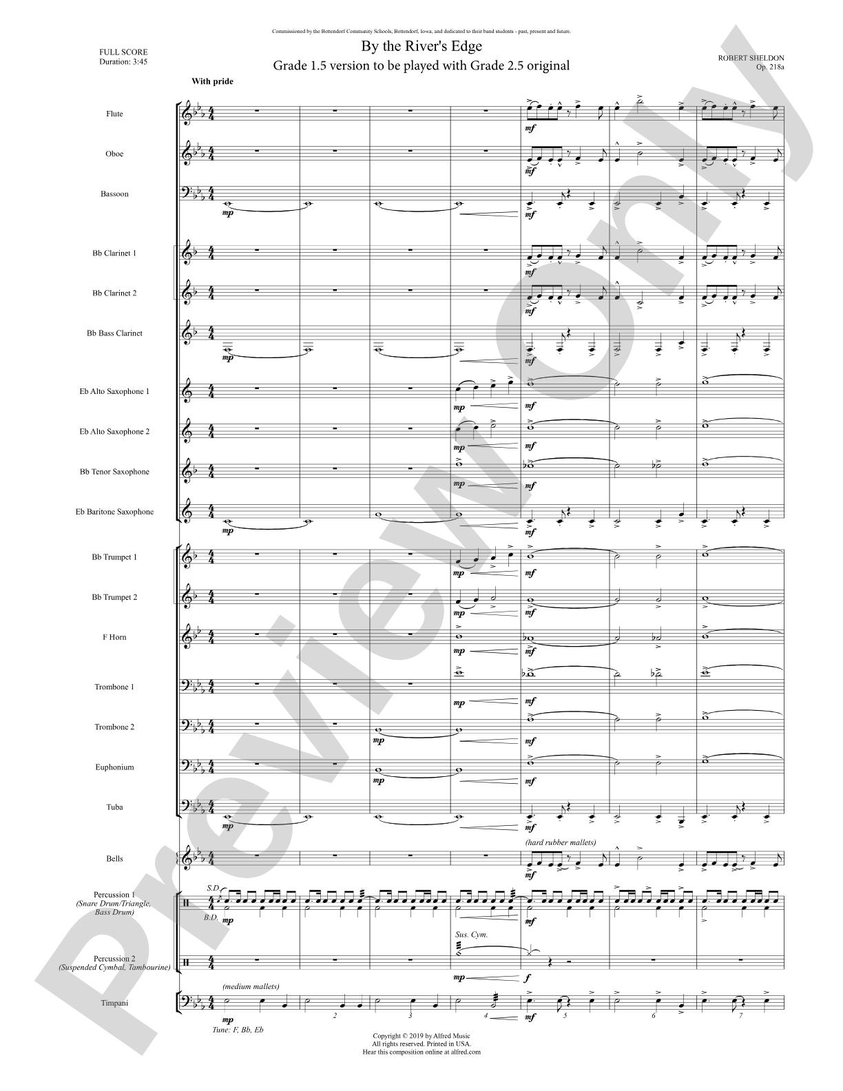 By the River's Edge: Concert Band Conductor Score & Parts