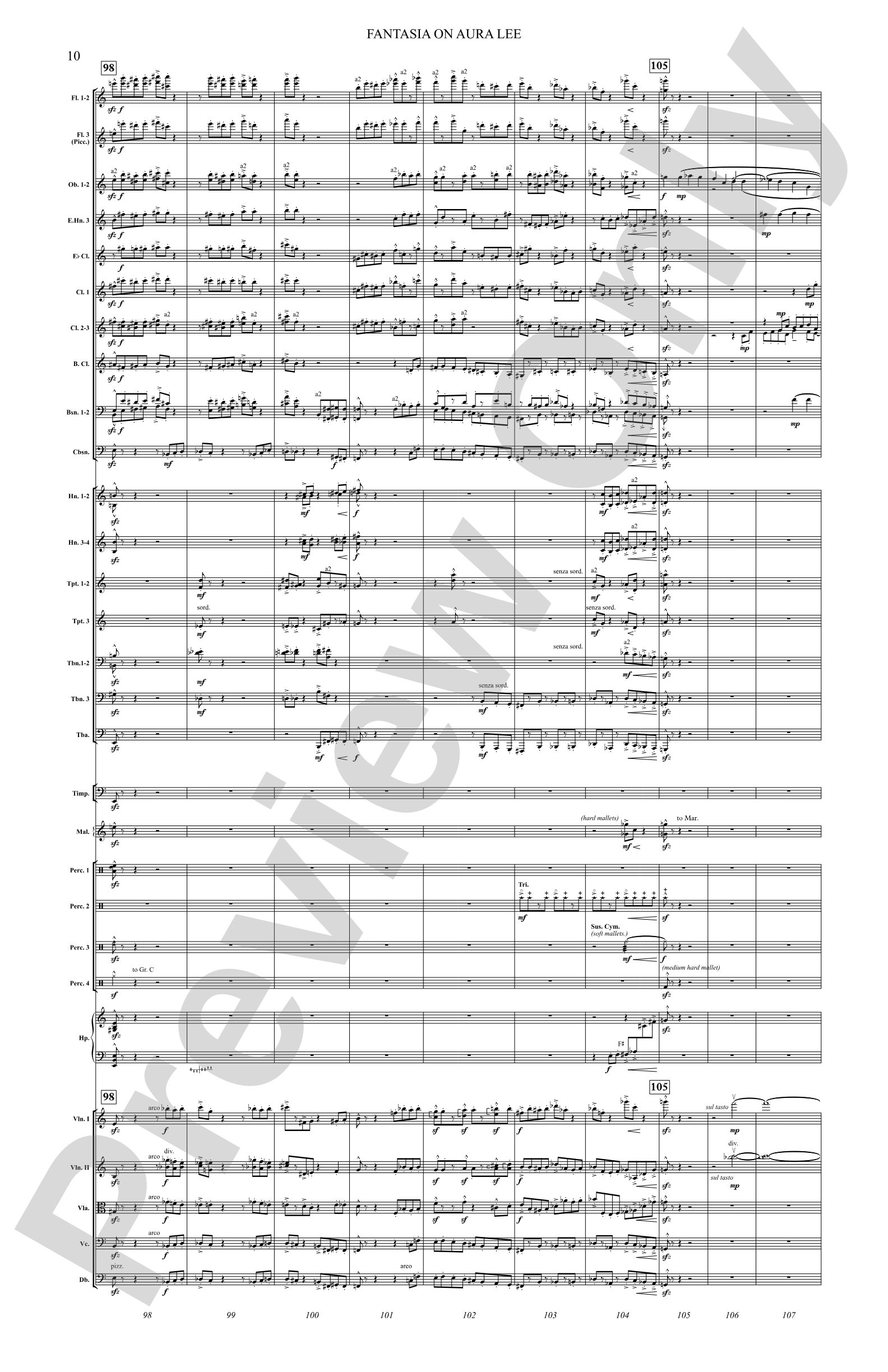 Fantasia on Aura Lee: Full Orchestra Conductor Score & Parts