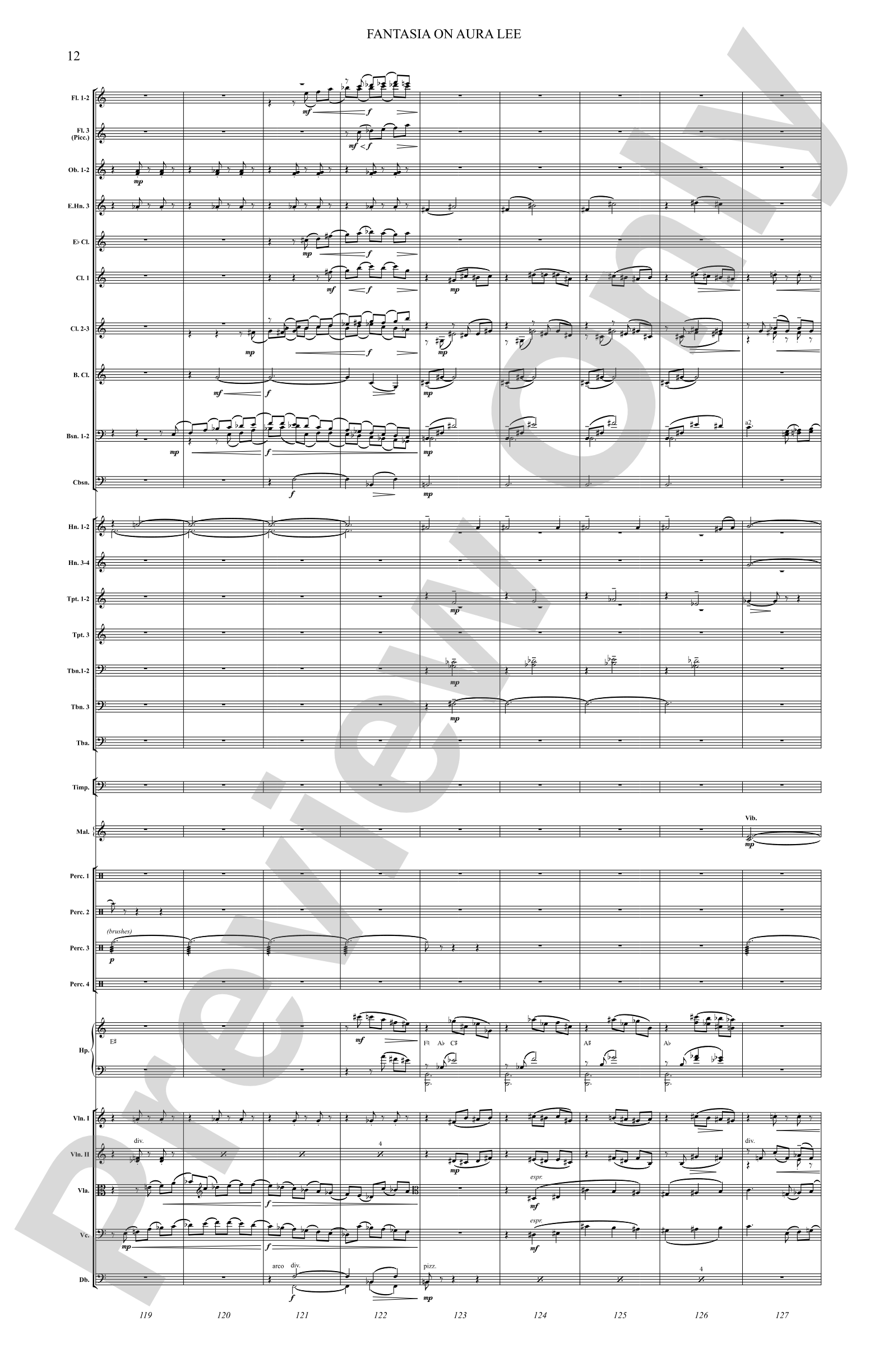 Fantasia on Aura Lee: Full Orchestra Conductor Score & Parts