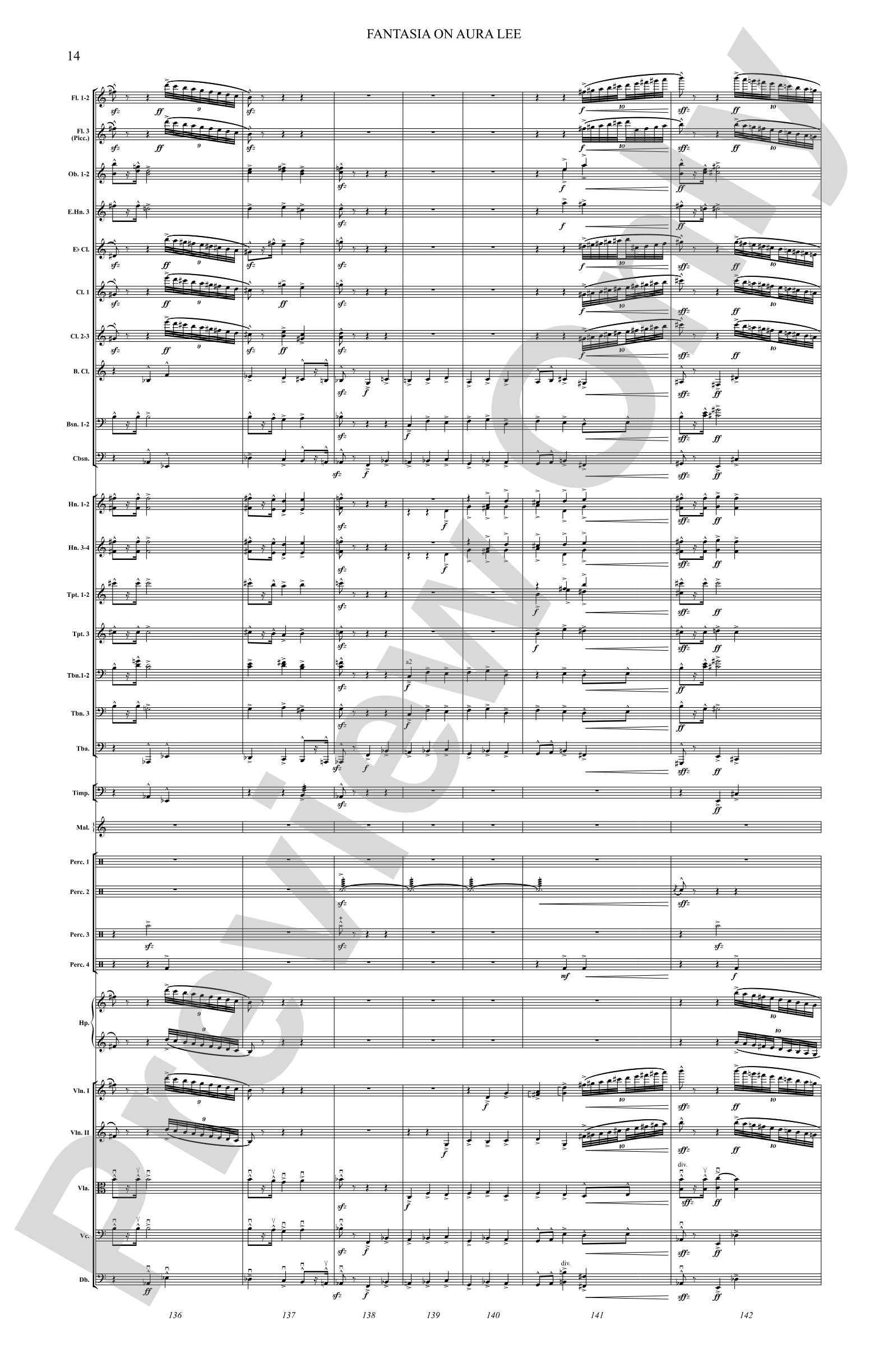 Fantasia on Aura Lee: Full Orchestra Conductor Score & Parts