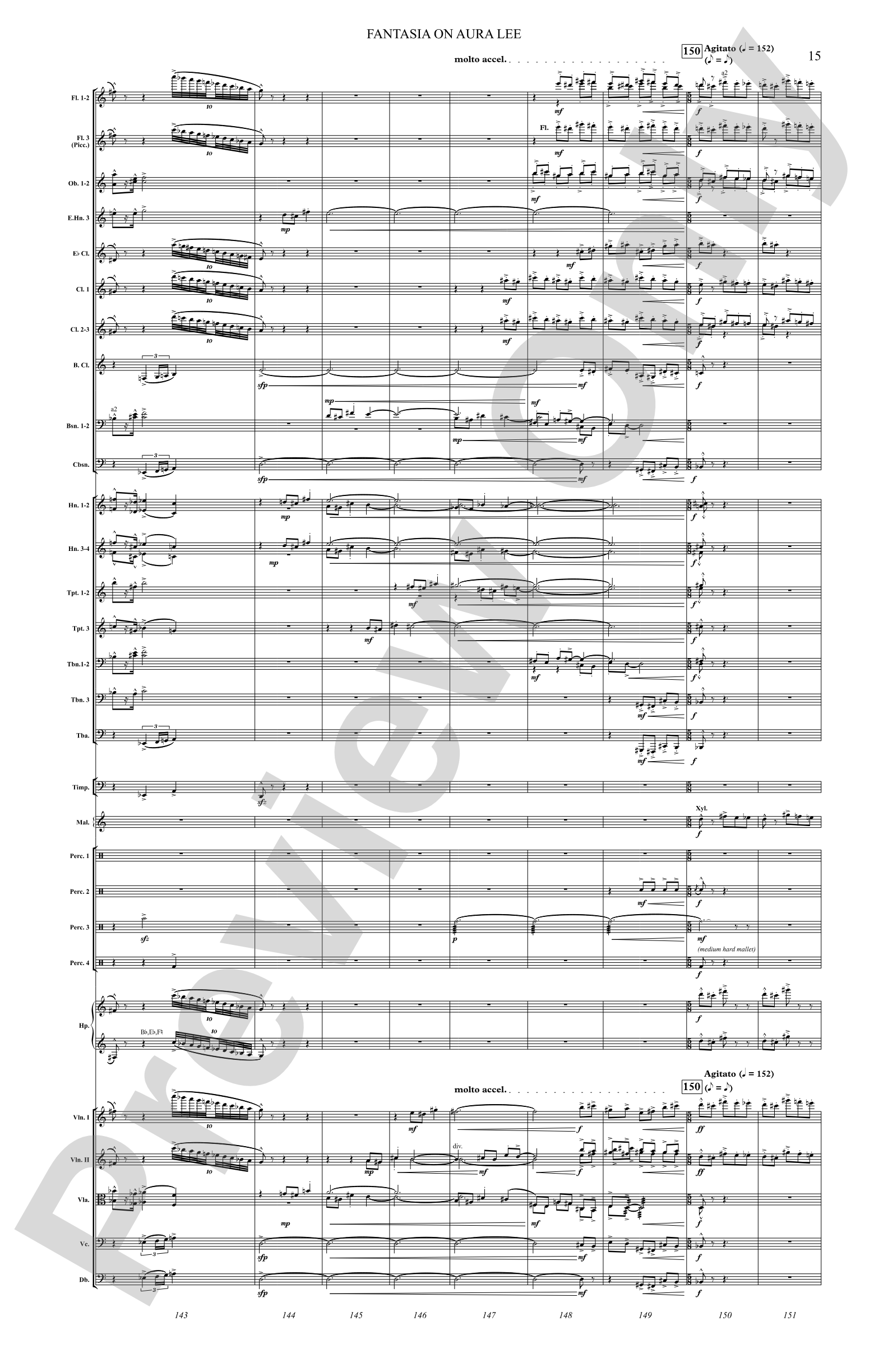 Fantasia on Aura Lee: Full Orchestra Conductor Score & Parts