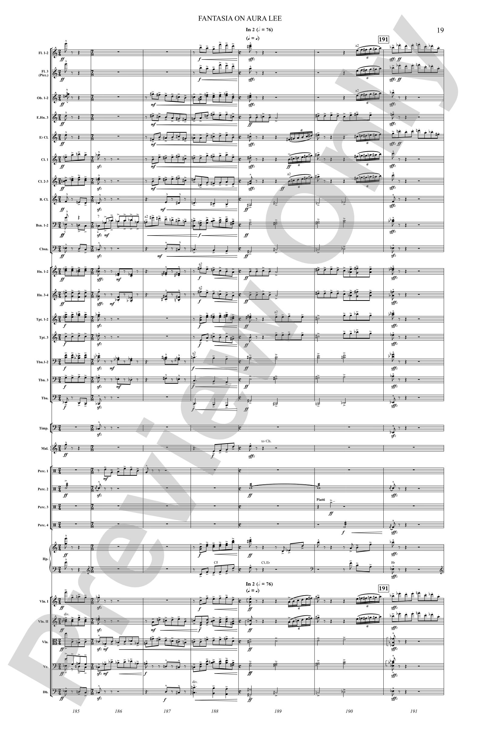 Fantasia on Aura Lee: Full Orchestra Conductor Score & Parts