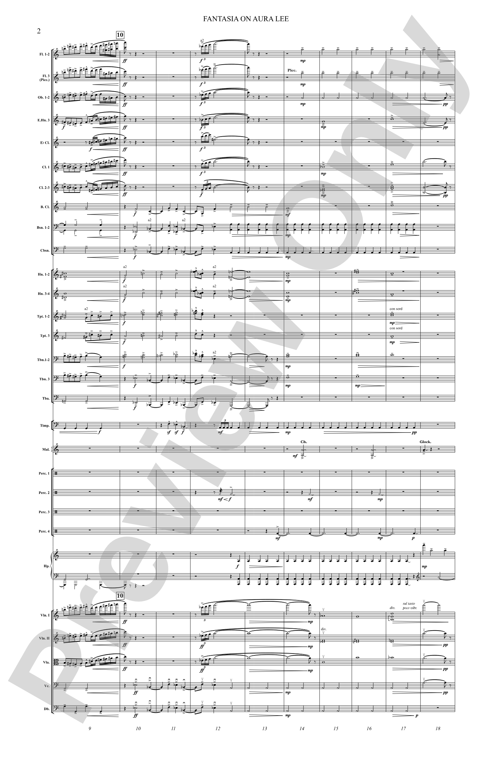 Fantasia on Aura Lee: Full Orchestra Conductor Score & Parts