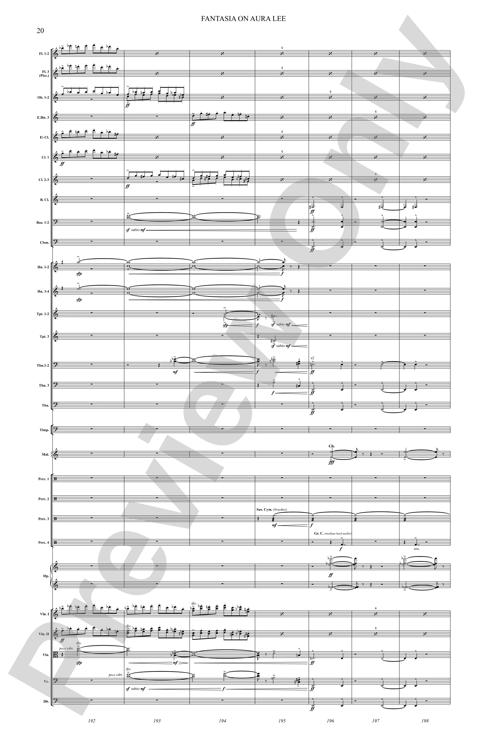 Fantasia on Aura Lee: Full Orchestra Conductor Score & Parts
