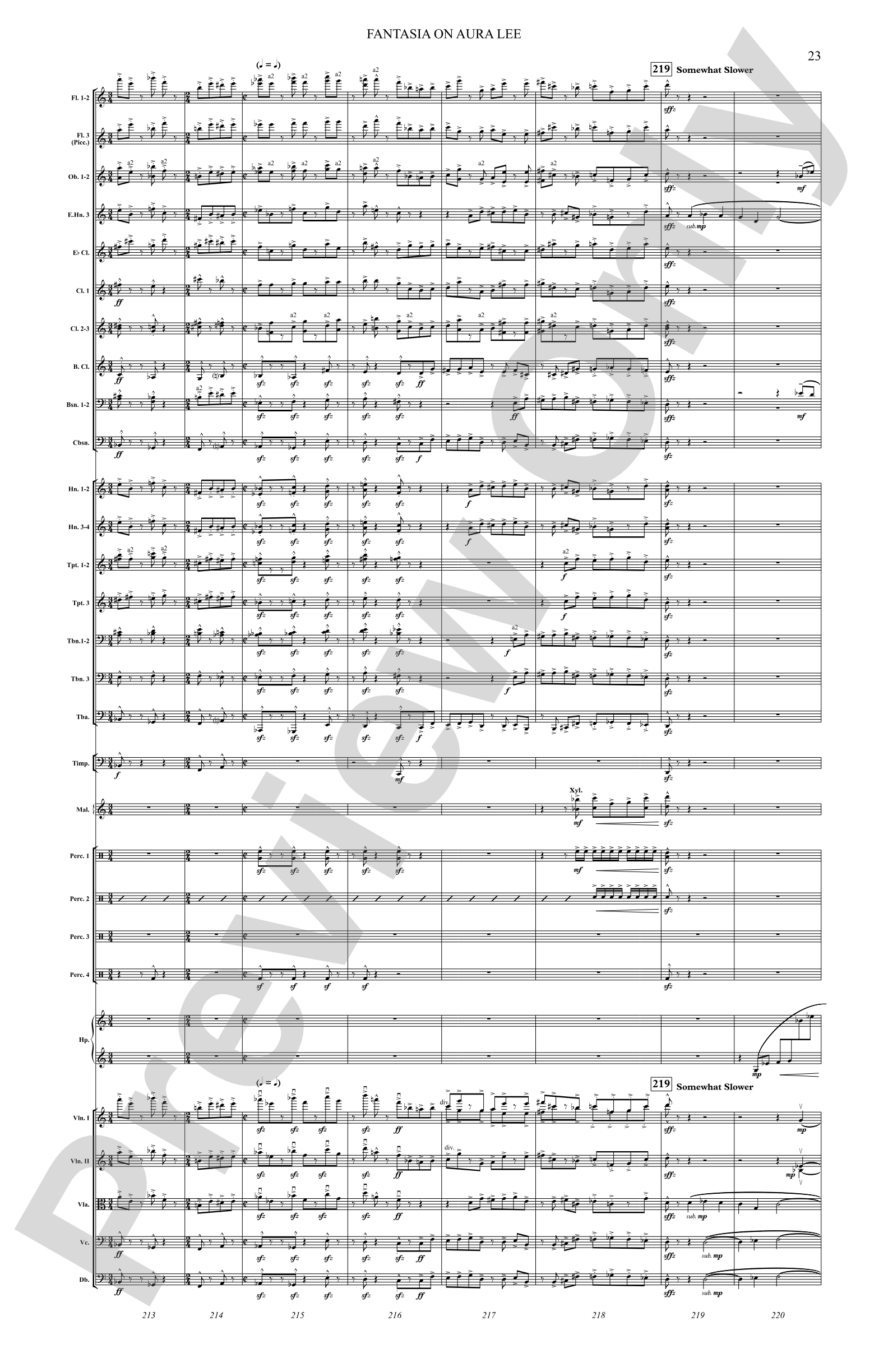 Fantasia on Aura Lee: Full Orchestra Conductor Score & Parts