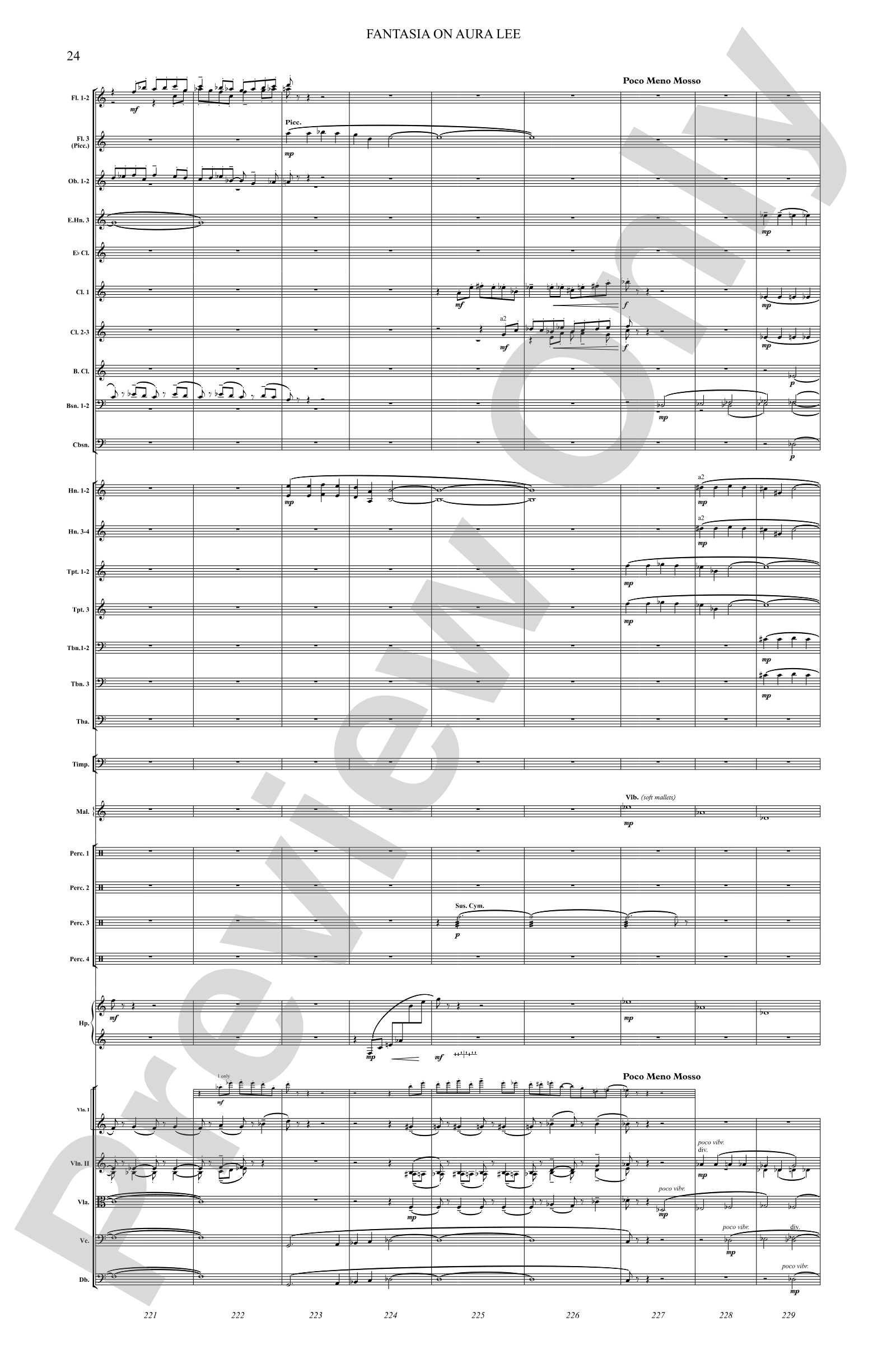 Fantasia on Aura Lee: Full Orchestra Conductor Score & Parts