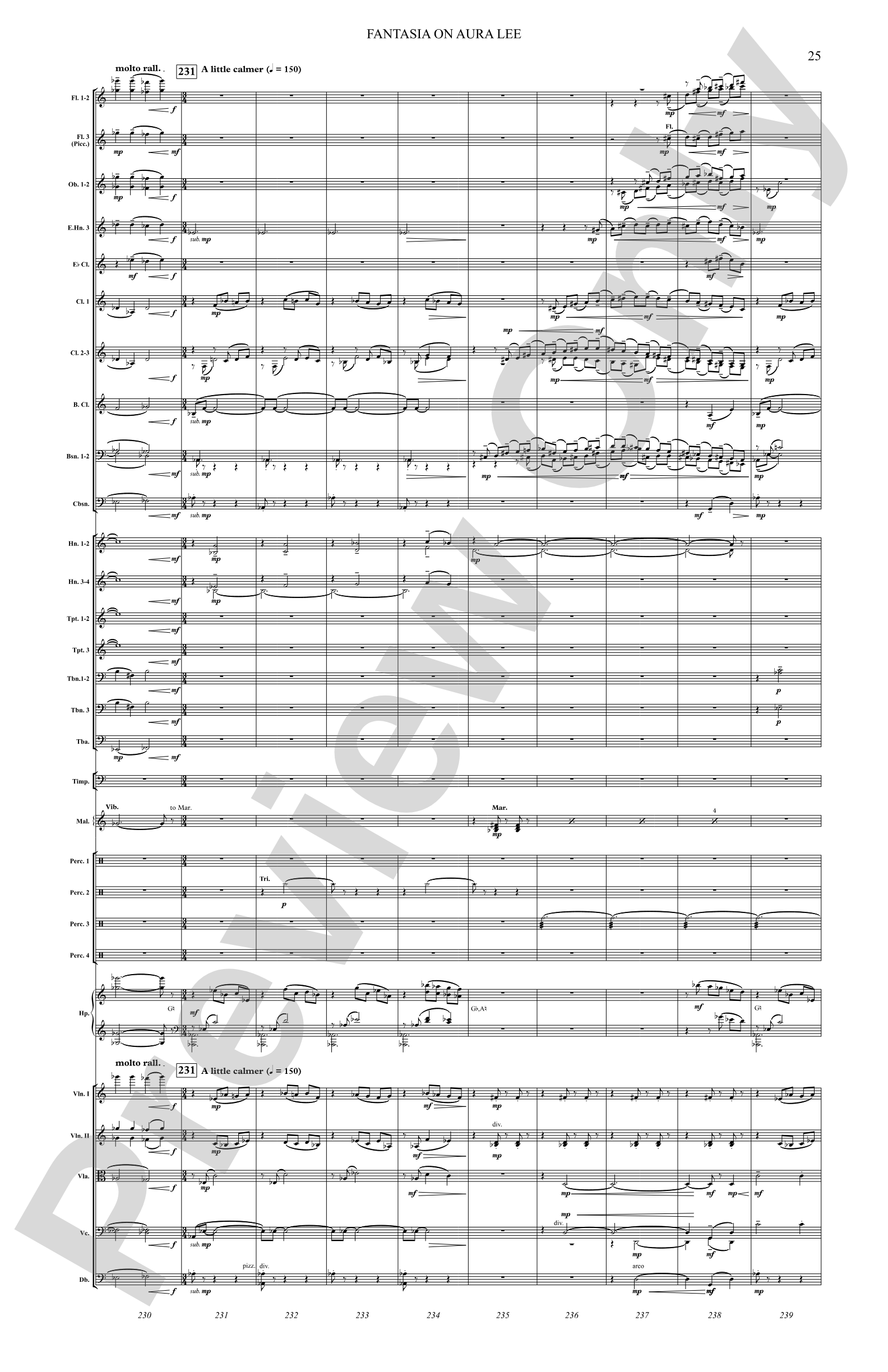 Fantasia on Aura Lee: Full Orchestra Conductor Score & Parts