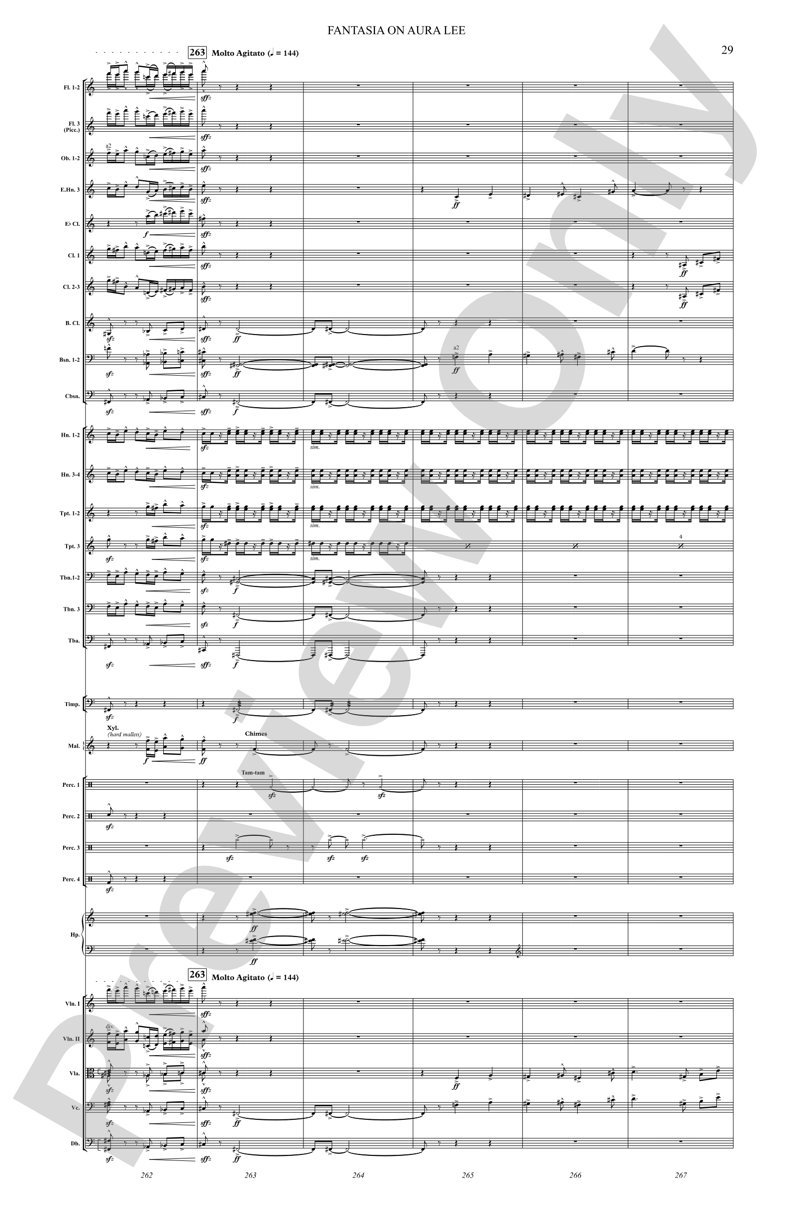 Fantasia on Aura Lee: Full Orchestra Conductor Score & Parts