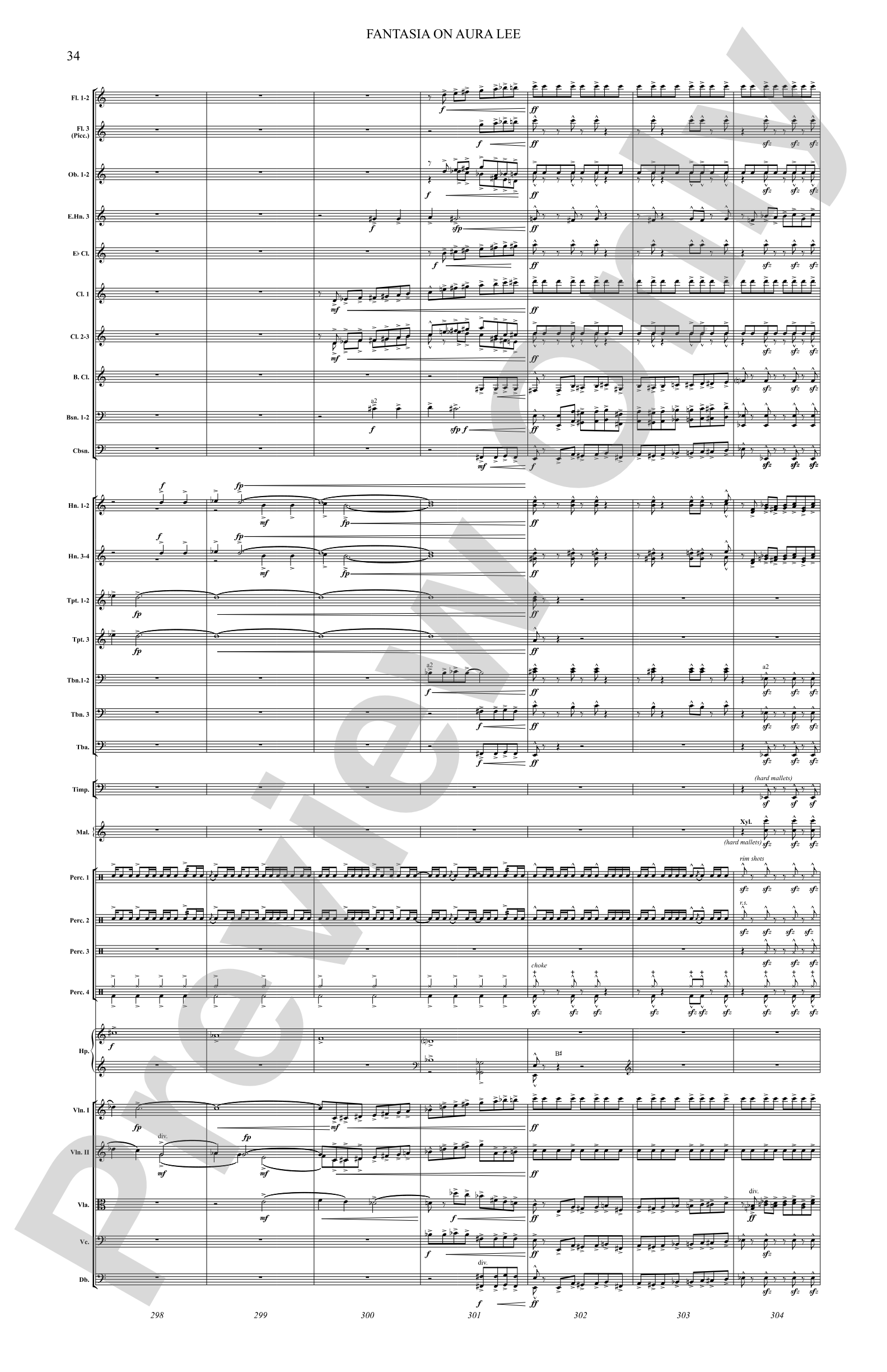 Fantasia on Aura Lee: Full Orchestra Conductor Score & Parts