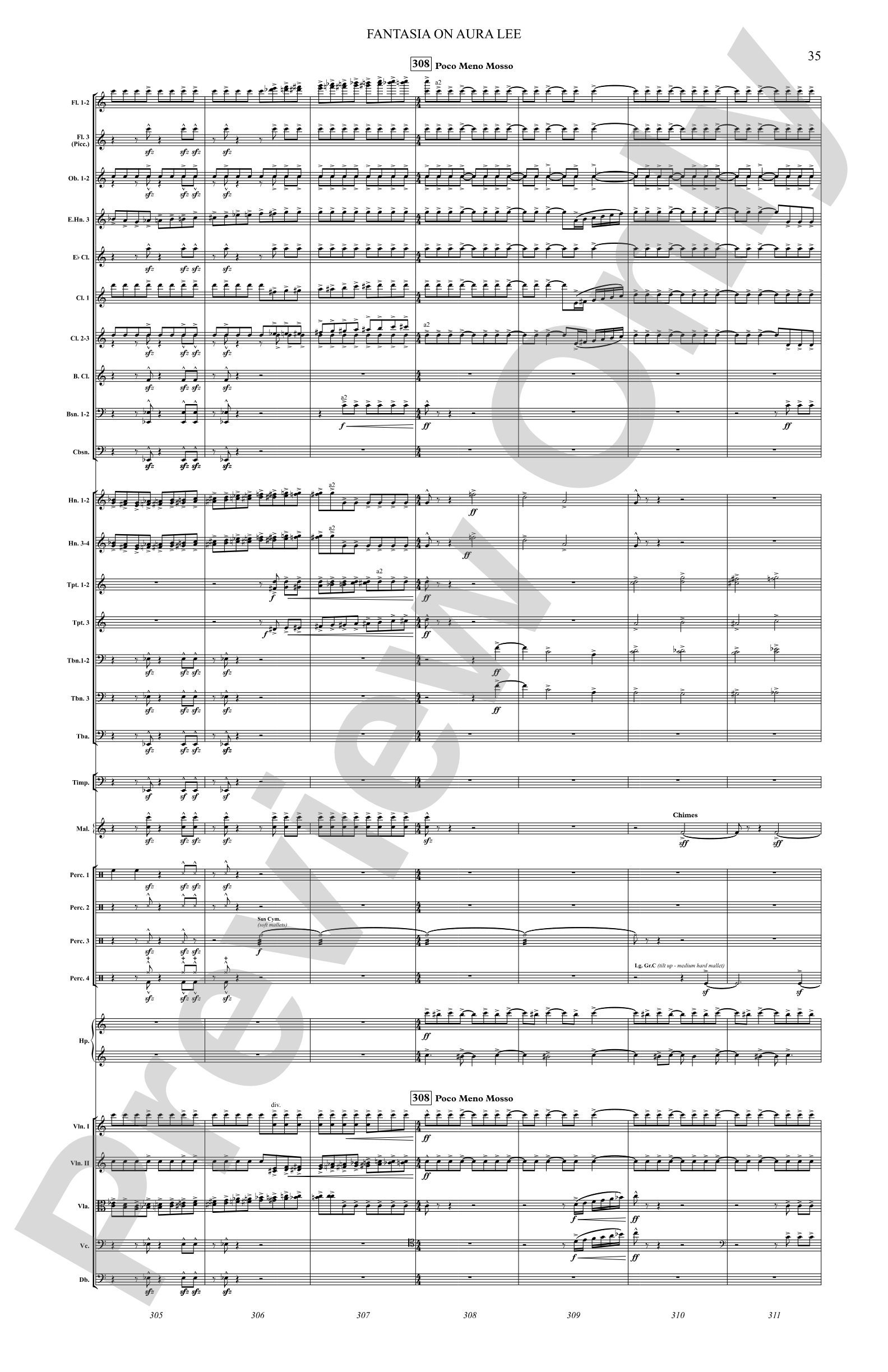 Fantasia on Aura Lee: Full Orchestra Conductor Score & Parts