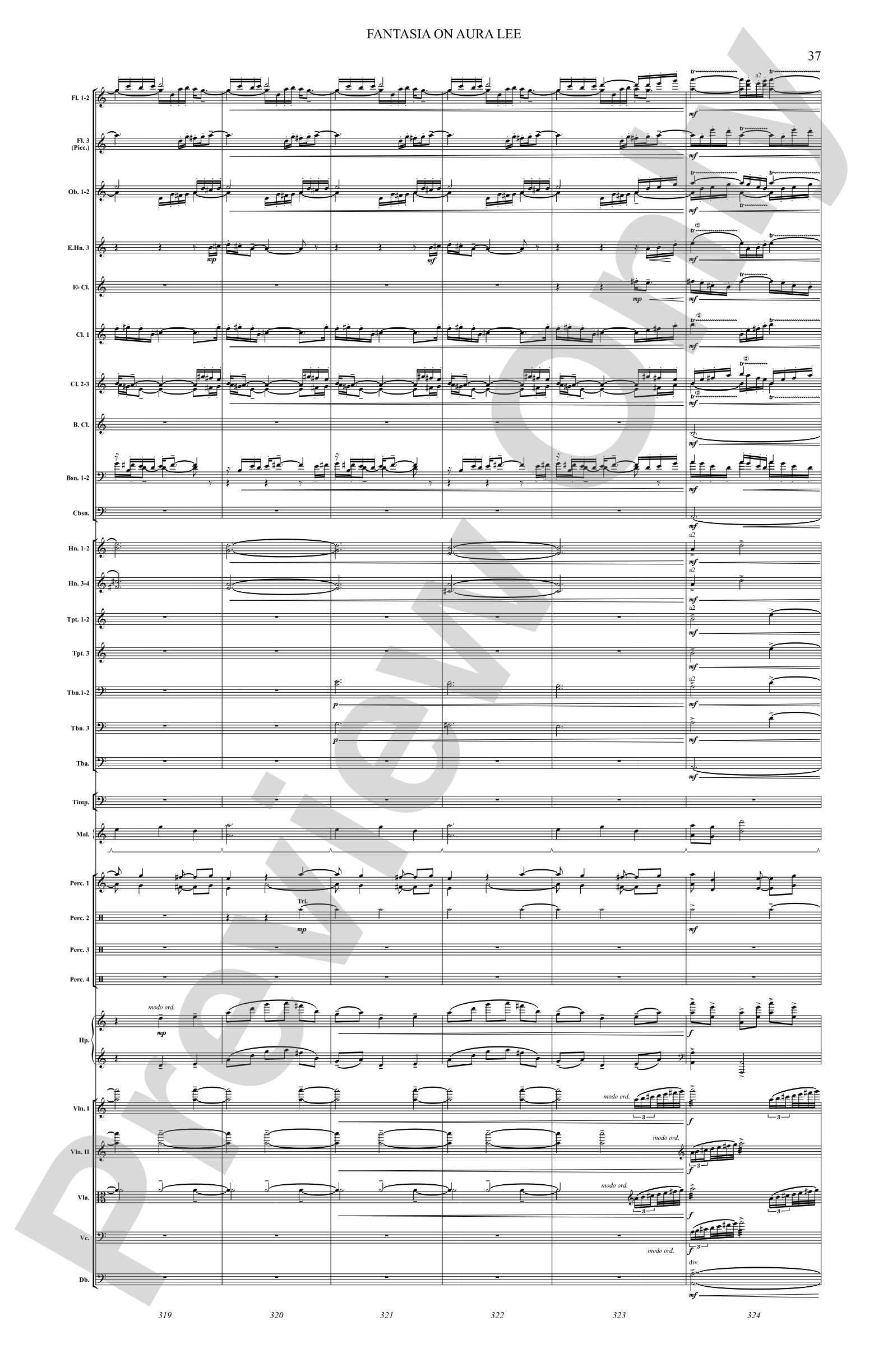 Fantasia on Aura Lee: Full Orchestra Conductor Score & Parts