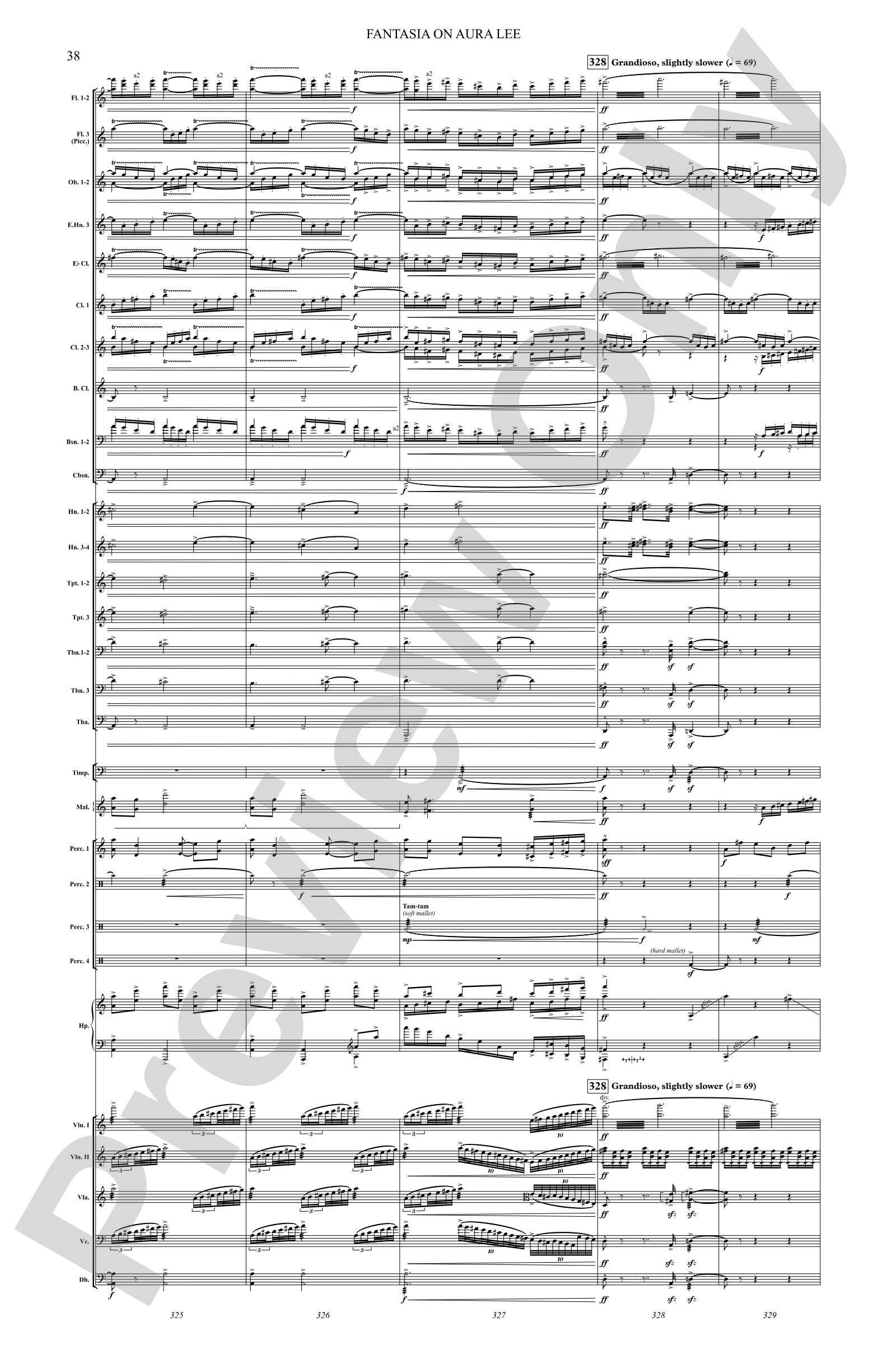 Fantasia on Aura Lee: Full Orchestra Conductor Score & Parts