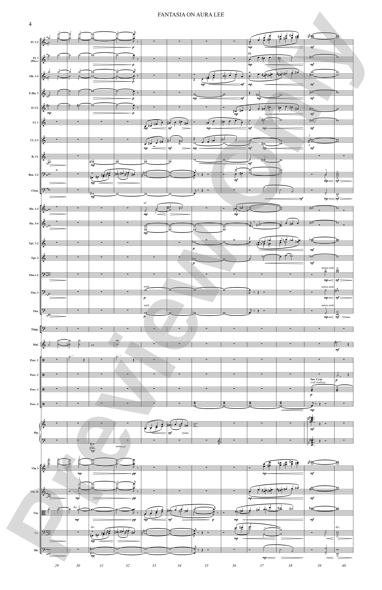 Fantasia on Aura Lee: Full Orchestra Conductor Score & Parts