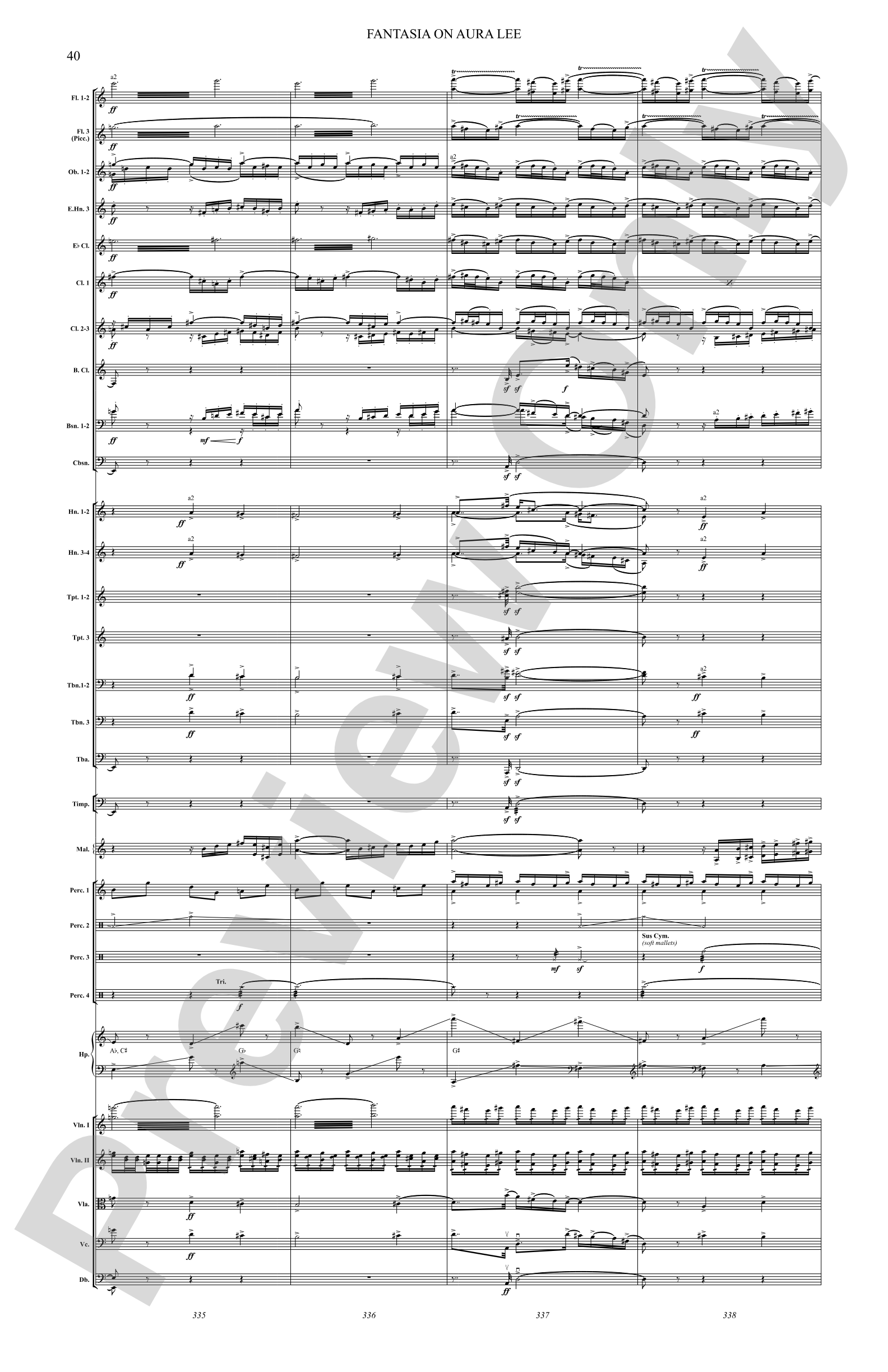 Fantasia on Aura Lee: Full Orchestra Conductor Score & Parts
