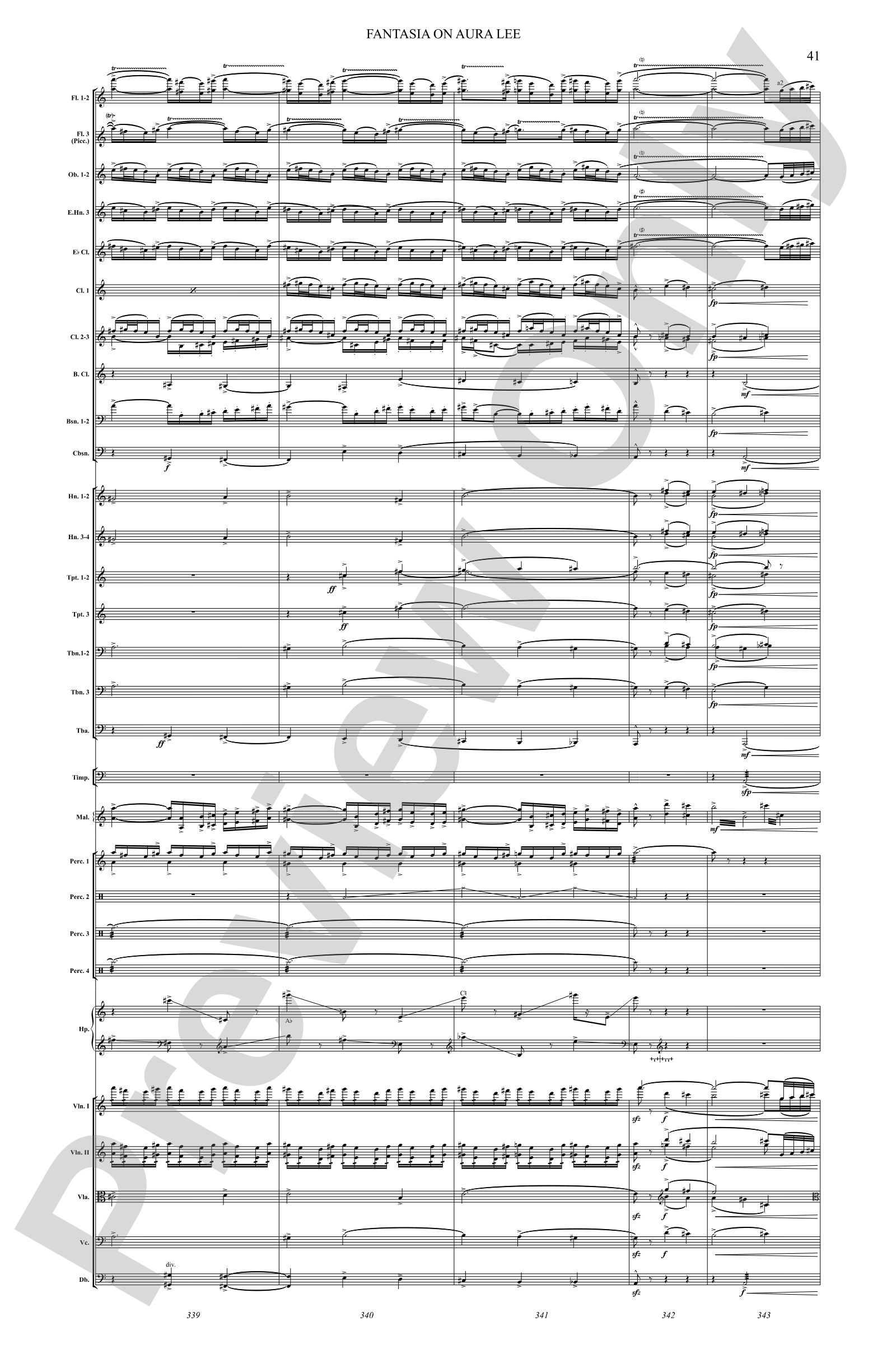 Fantasia on Aura Lee: Full Orchestra Conductor Score & Parts