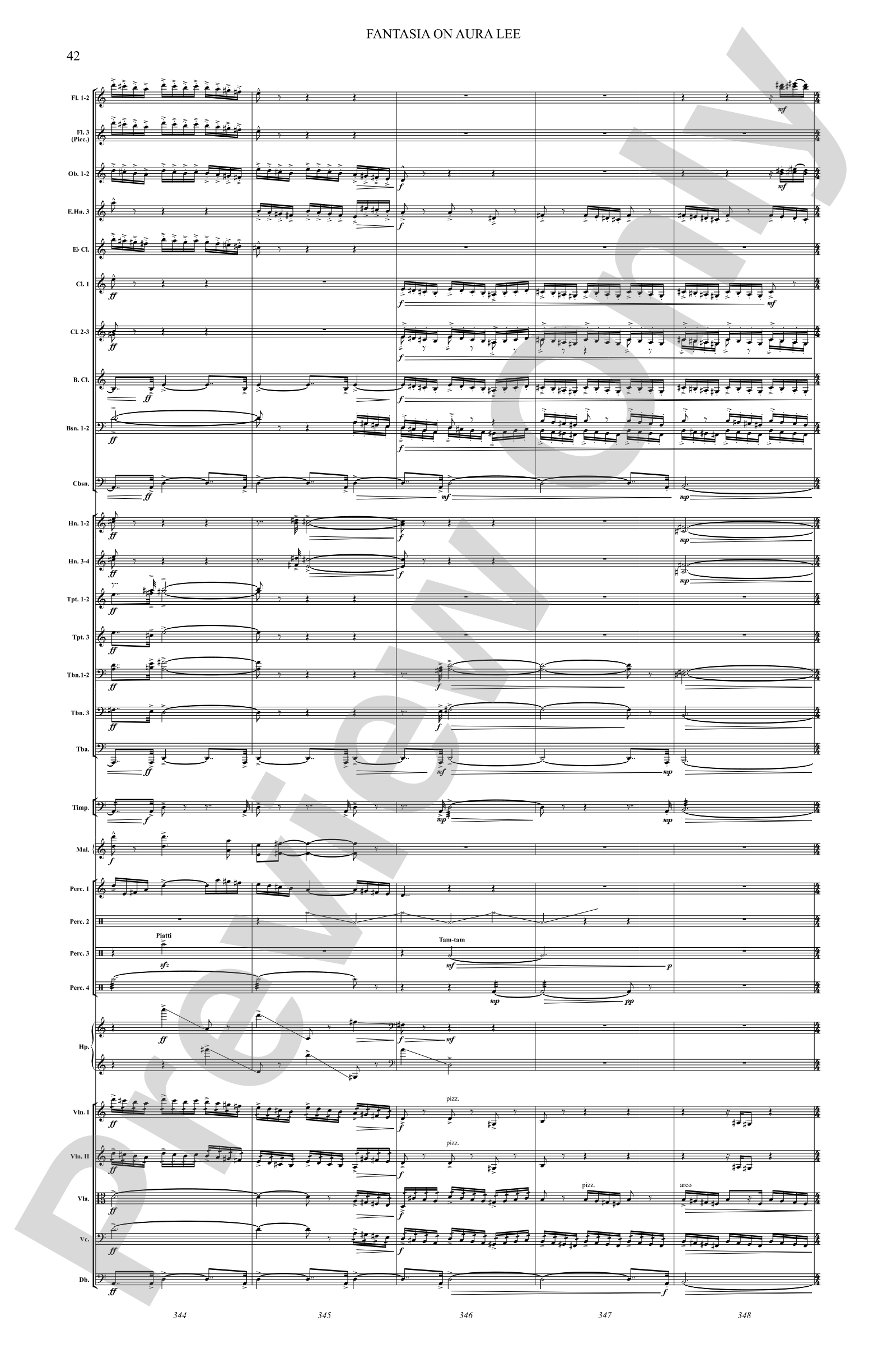 Fantasia on Aura Lee: Full Orchestra Conductor Score & Parts