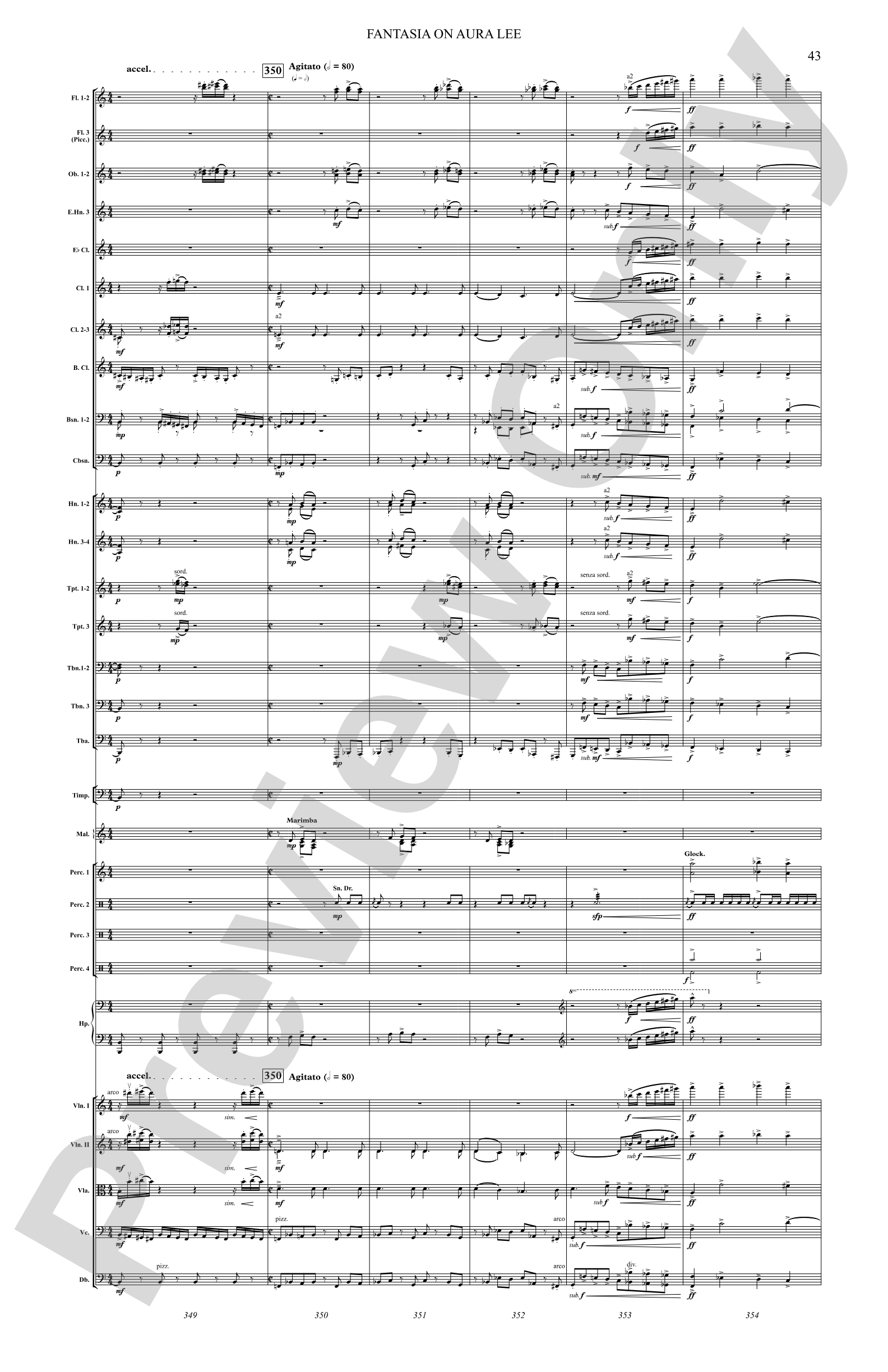 Fantasia on Aura Lee: Full Orchestra Conductor Score & Parts