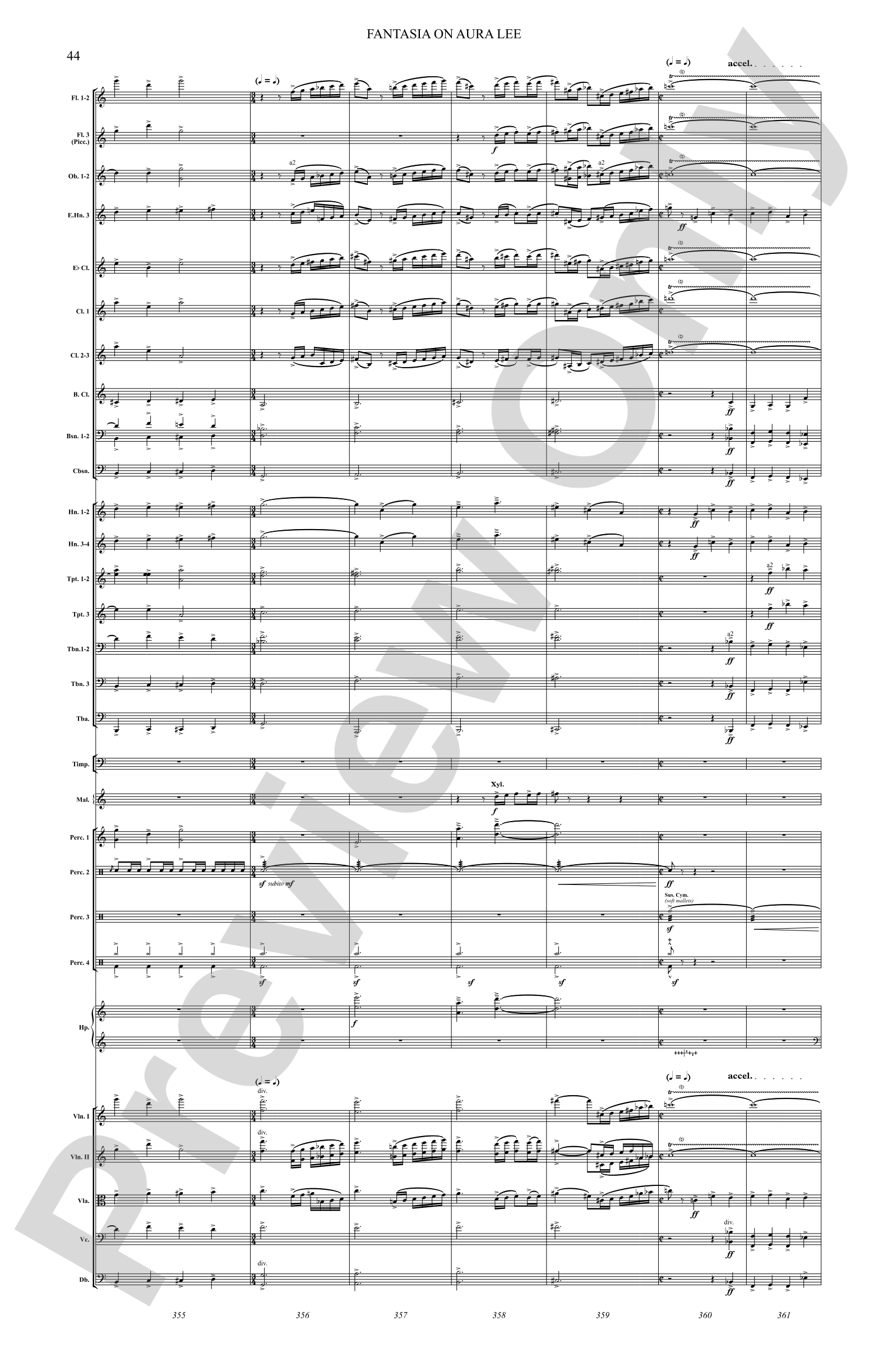 Fantasia on Aura Lee: Full Orchestra Conductor Score & Parts