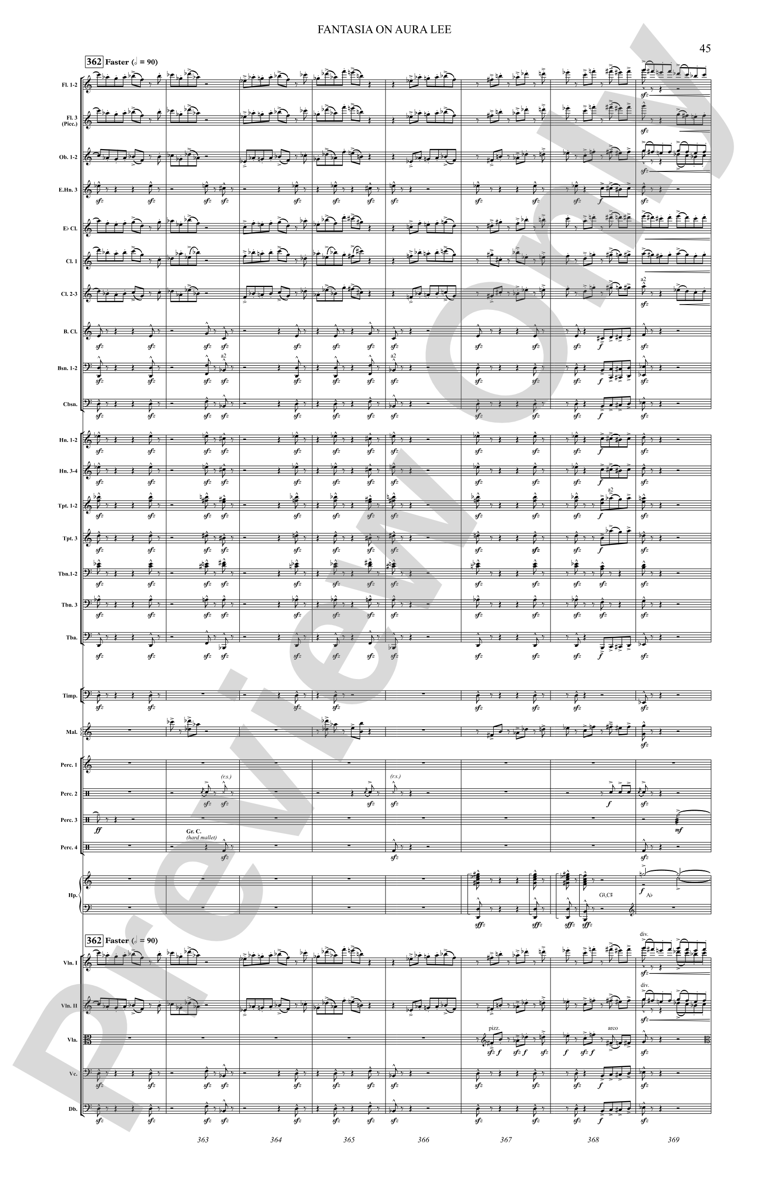 Fantasia on Aura Lee: Full Orchestra Conductor Score & Parts