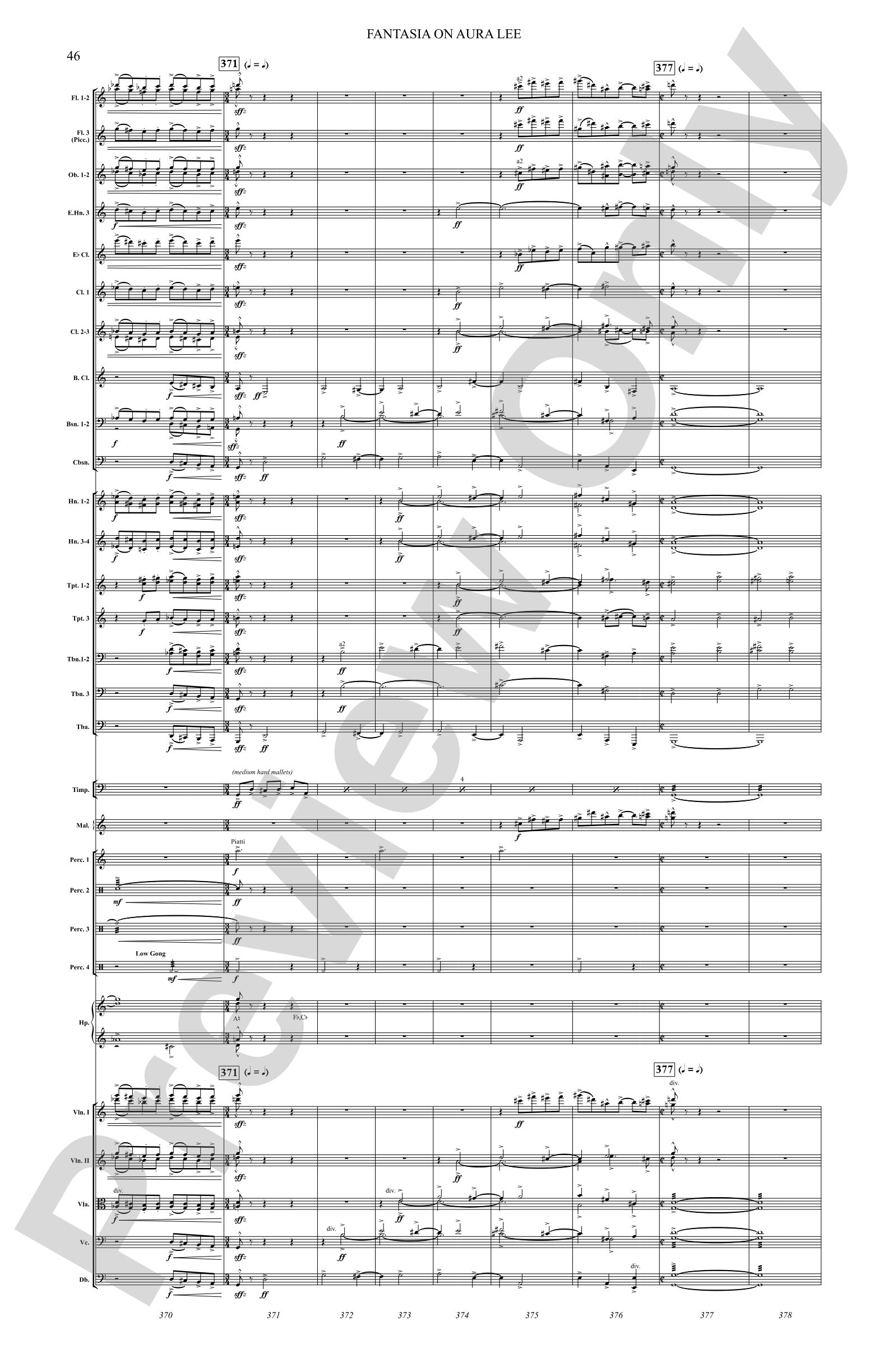 Fantasia on Aura Lee: Full Orchestra Conductor Score & Parts