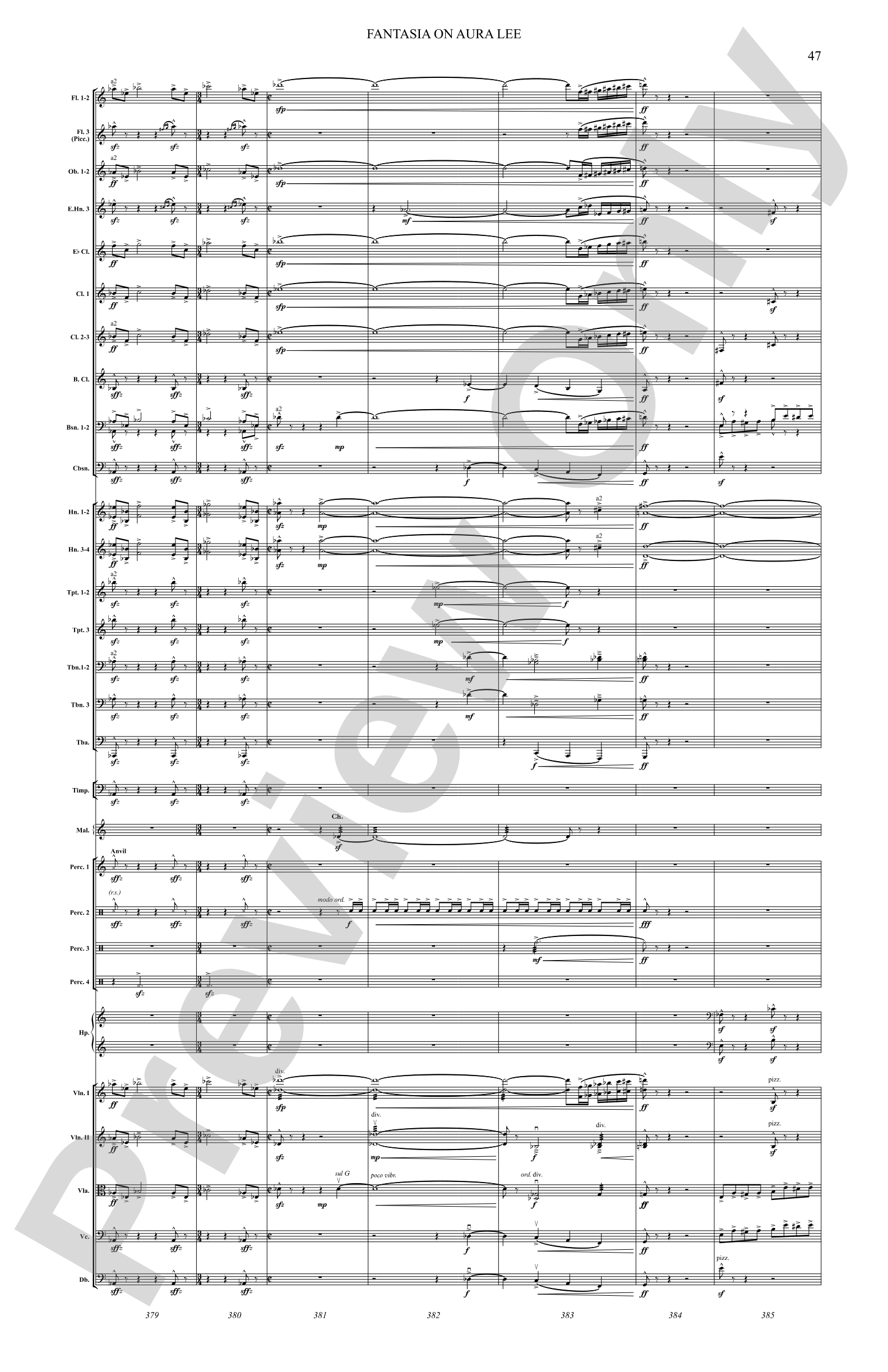 Fantasia on Aura Lee: Full Orchestra Conductor Score & Parts