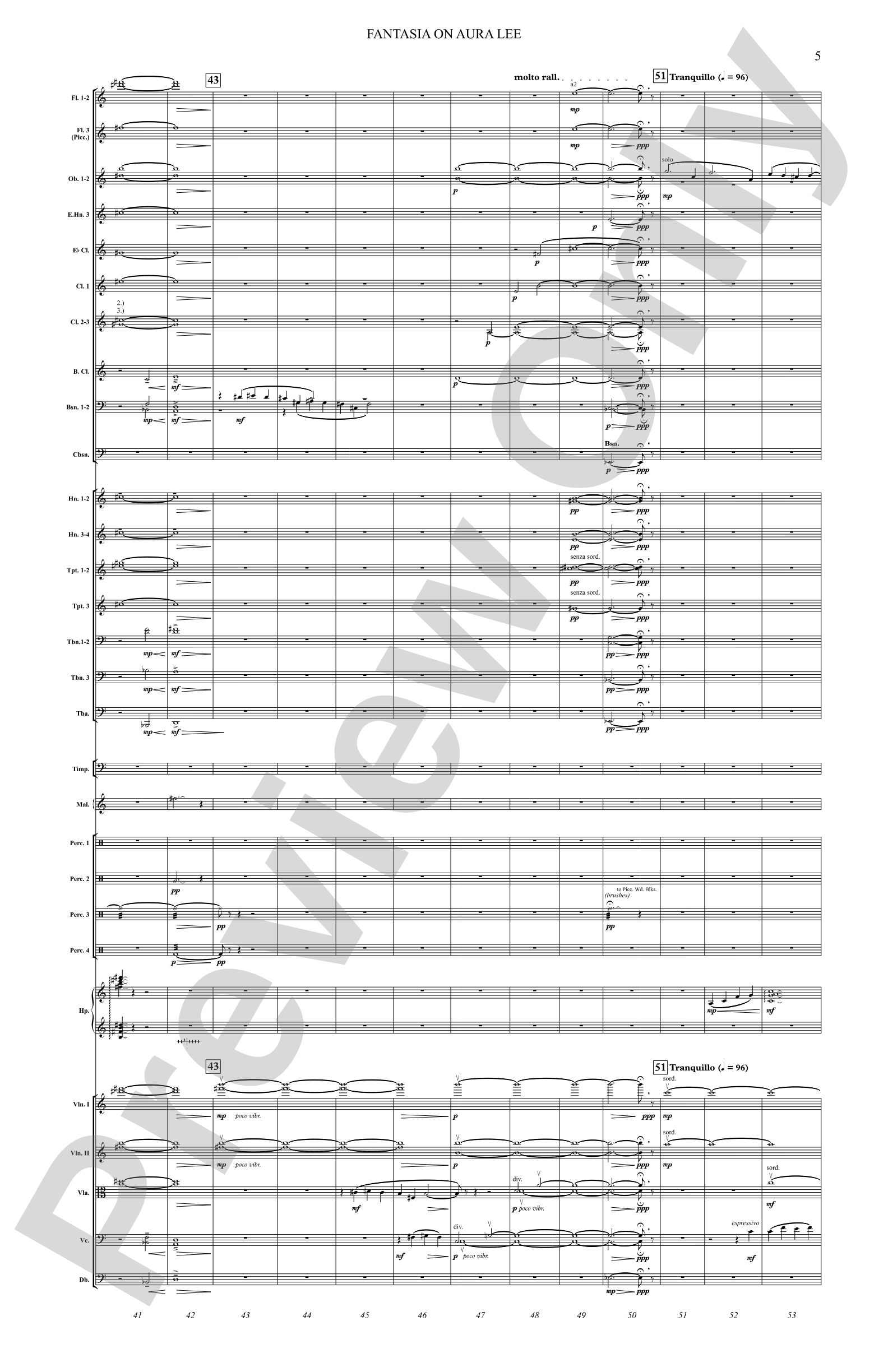 Fantasia on Aura Lee: Full Orchestra Conductor Score & Parts