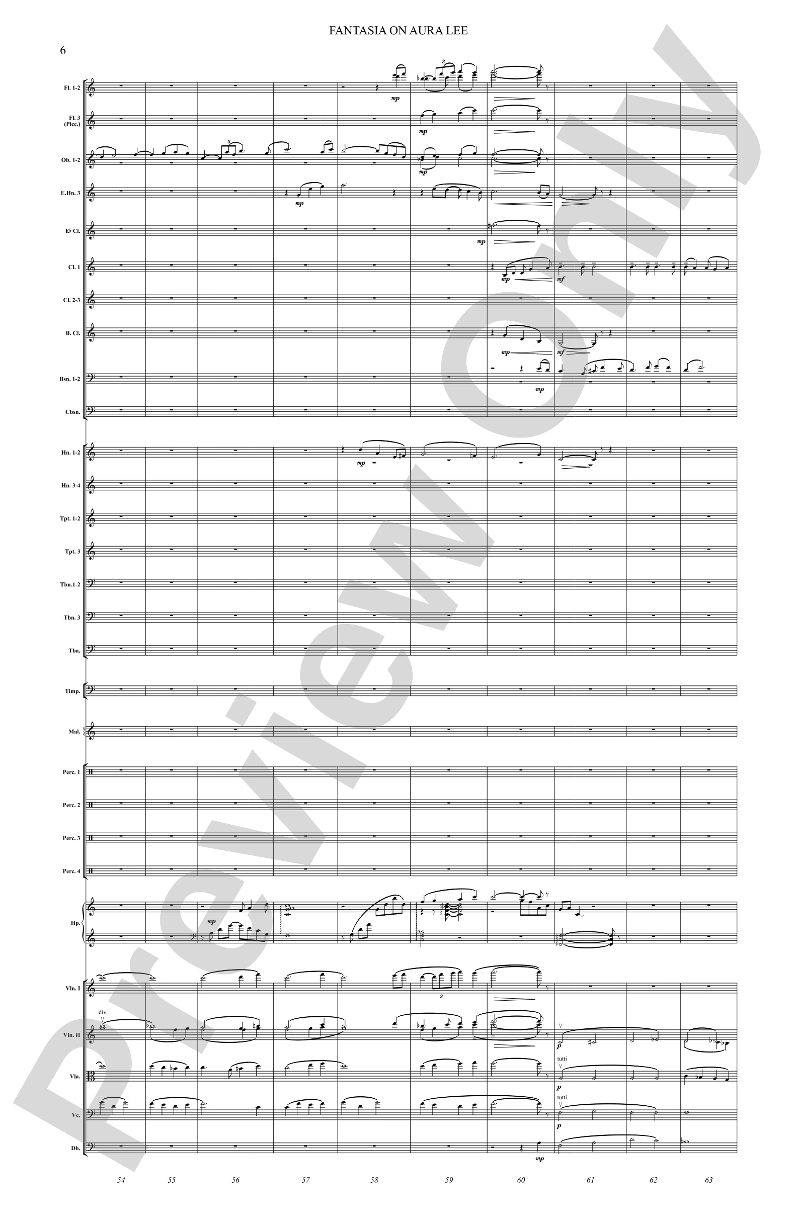 Fantasia on Aura Lee: Full Orchestra Conductor Score & Parts