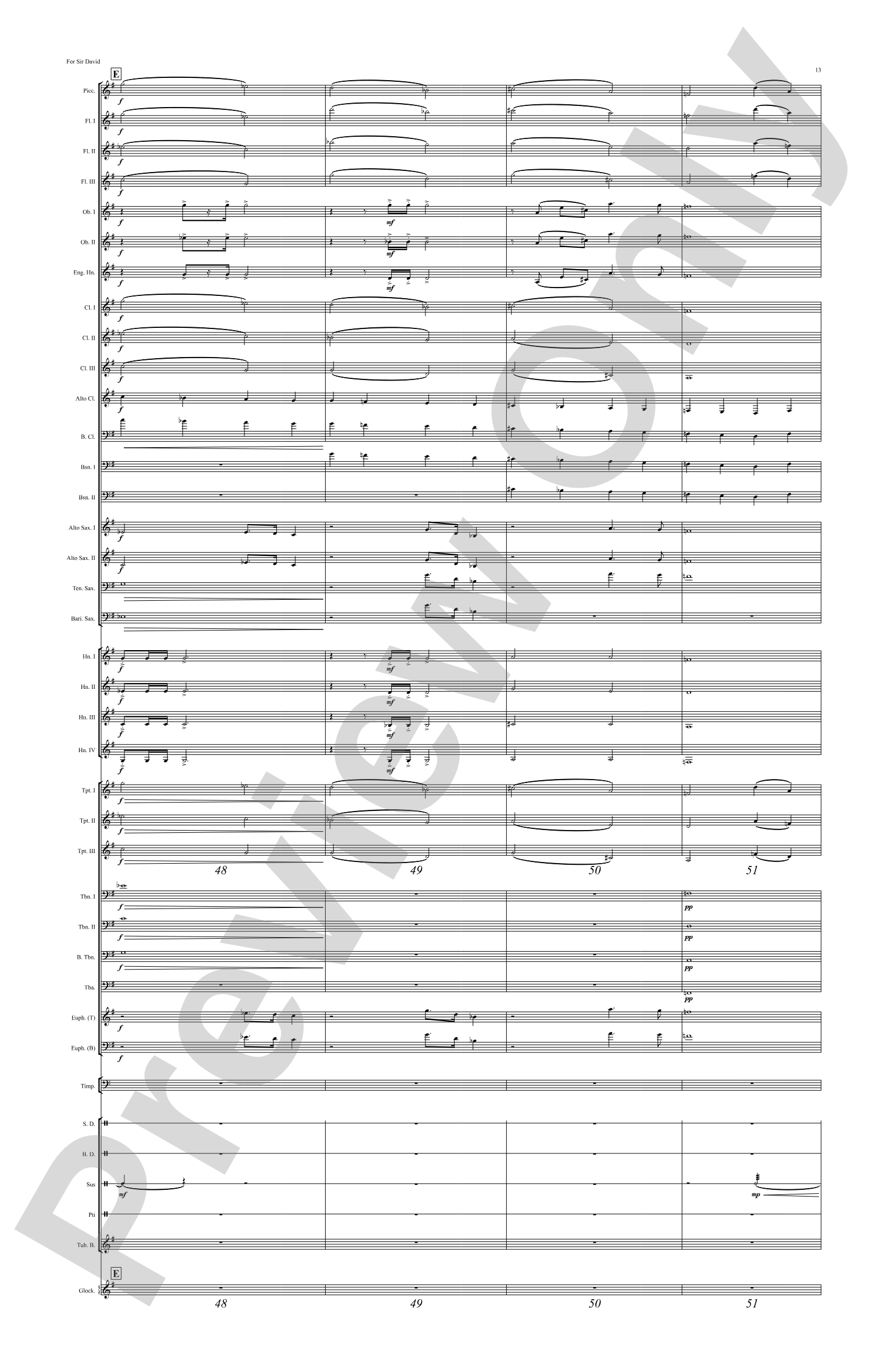 For Sir David: Concert Band Conductor Score & Parts