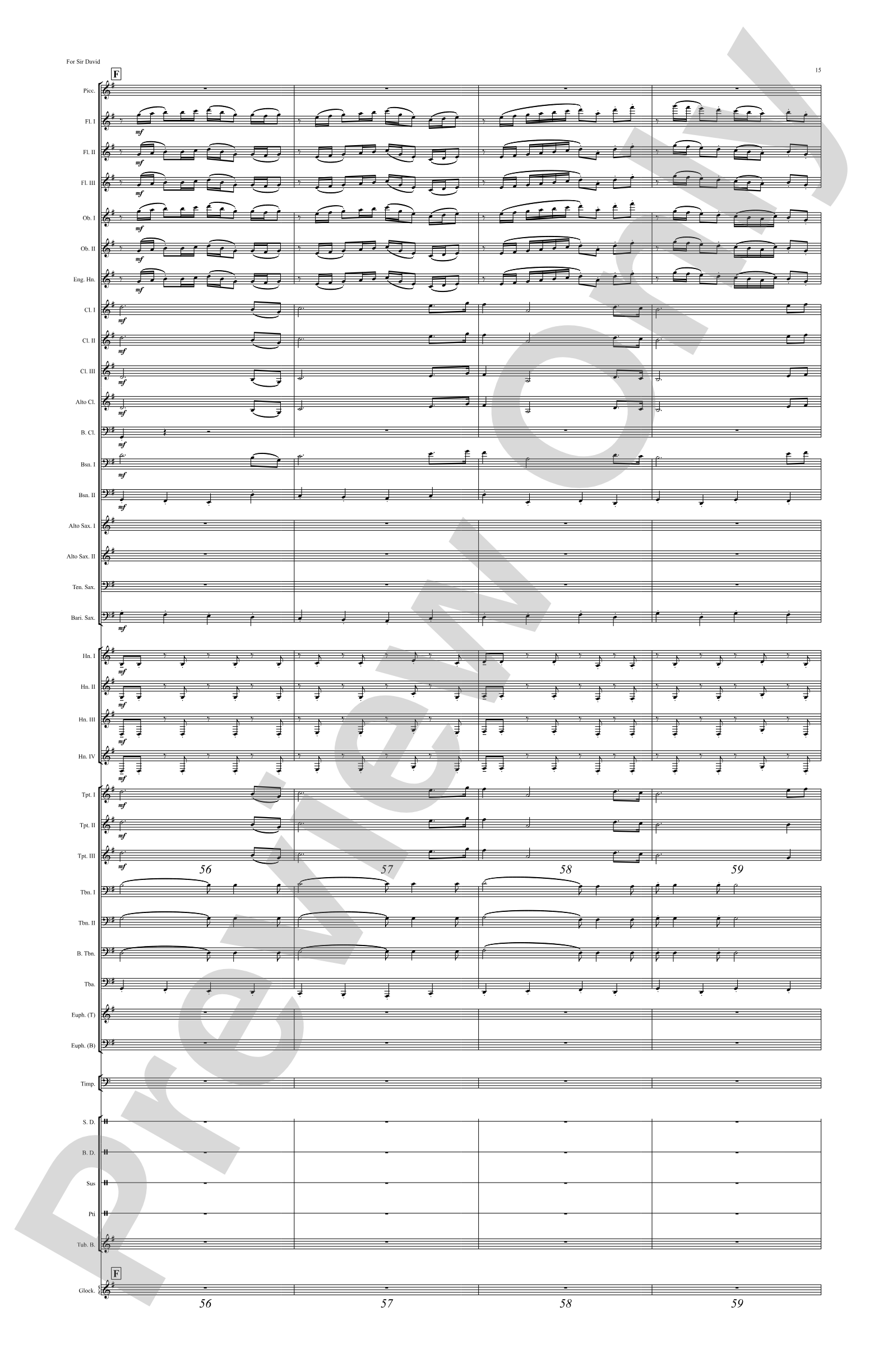 For Sir David: Concert Band Conductor Score & Parts