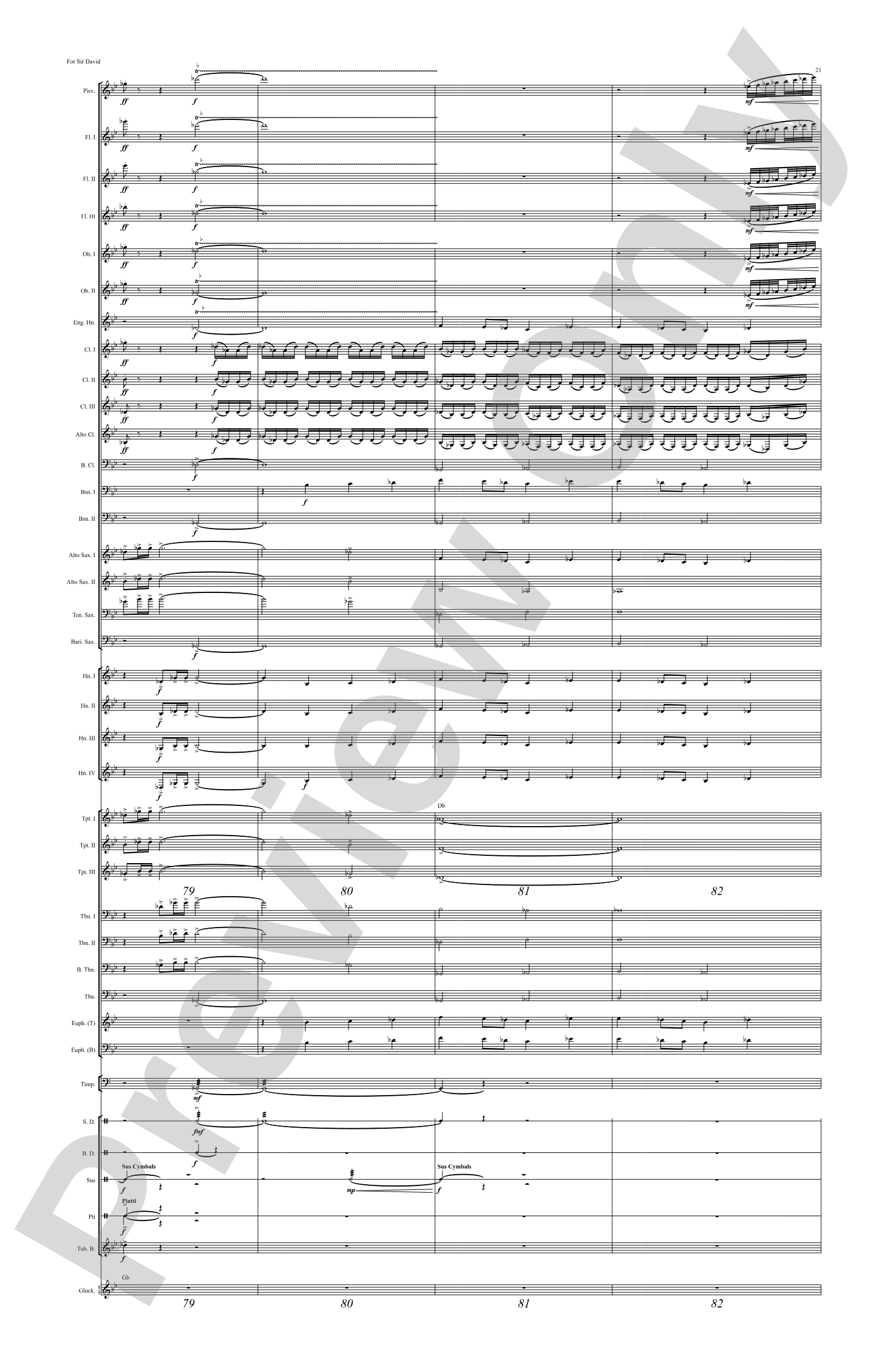 For Sir David: Concert Band Conductor Score & Parts