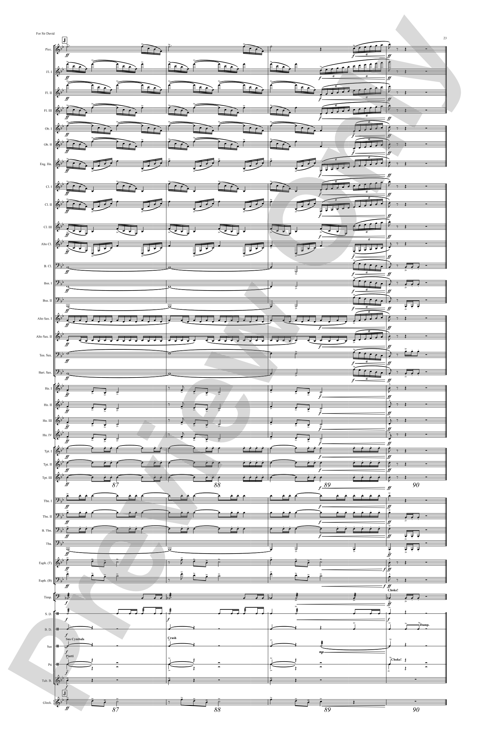 For Sir David: Concert Band Conductor Score & Parts