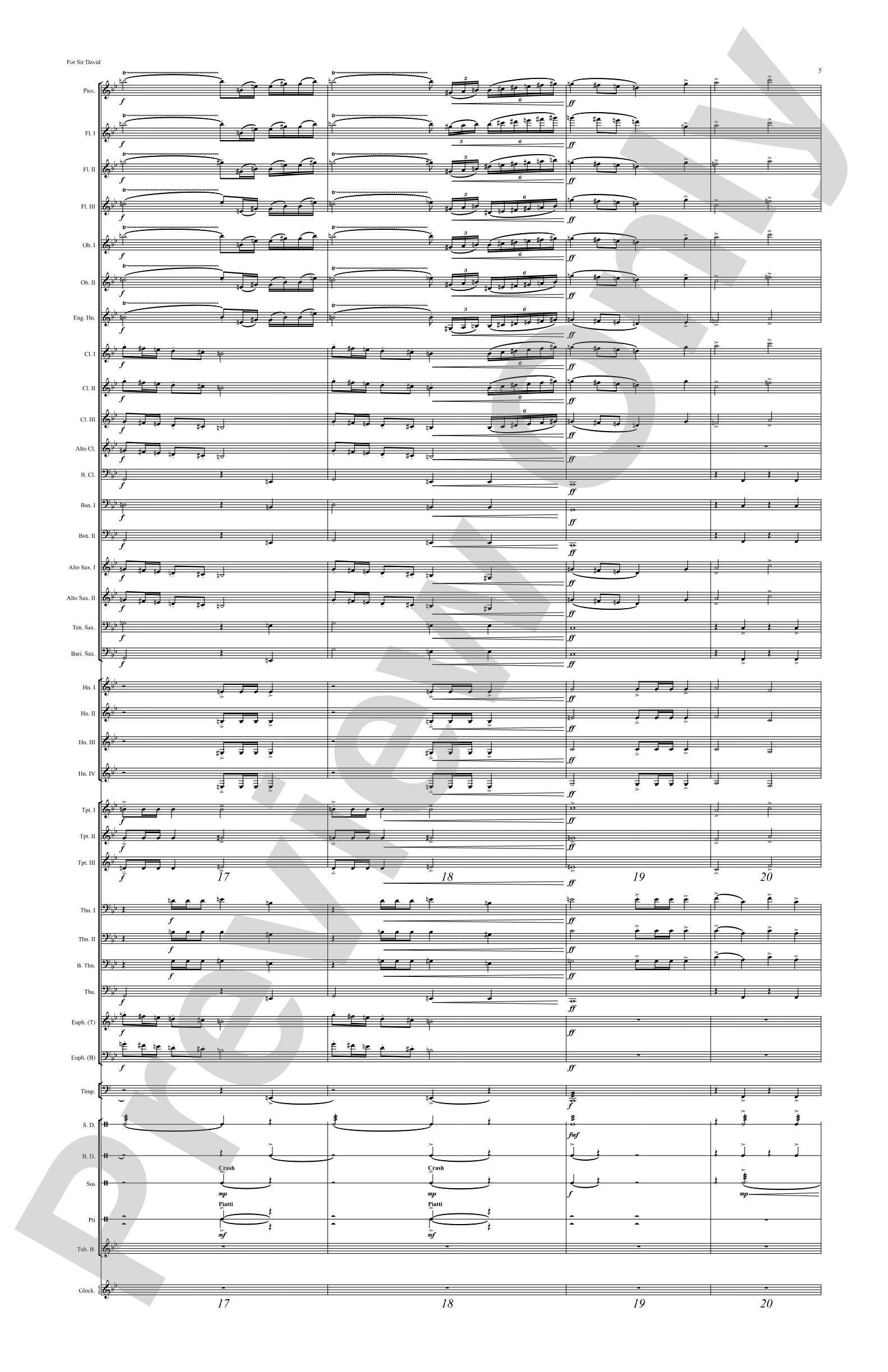 For Sir David: Concert Band Conductor Score & Parts