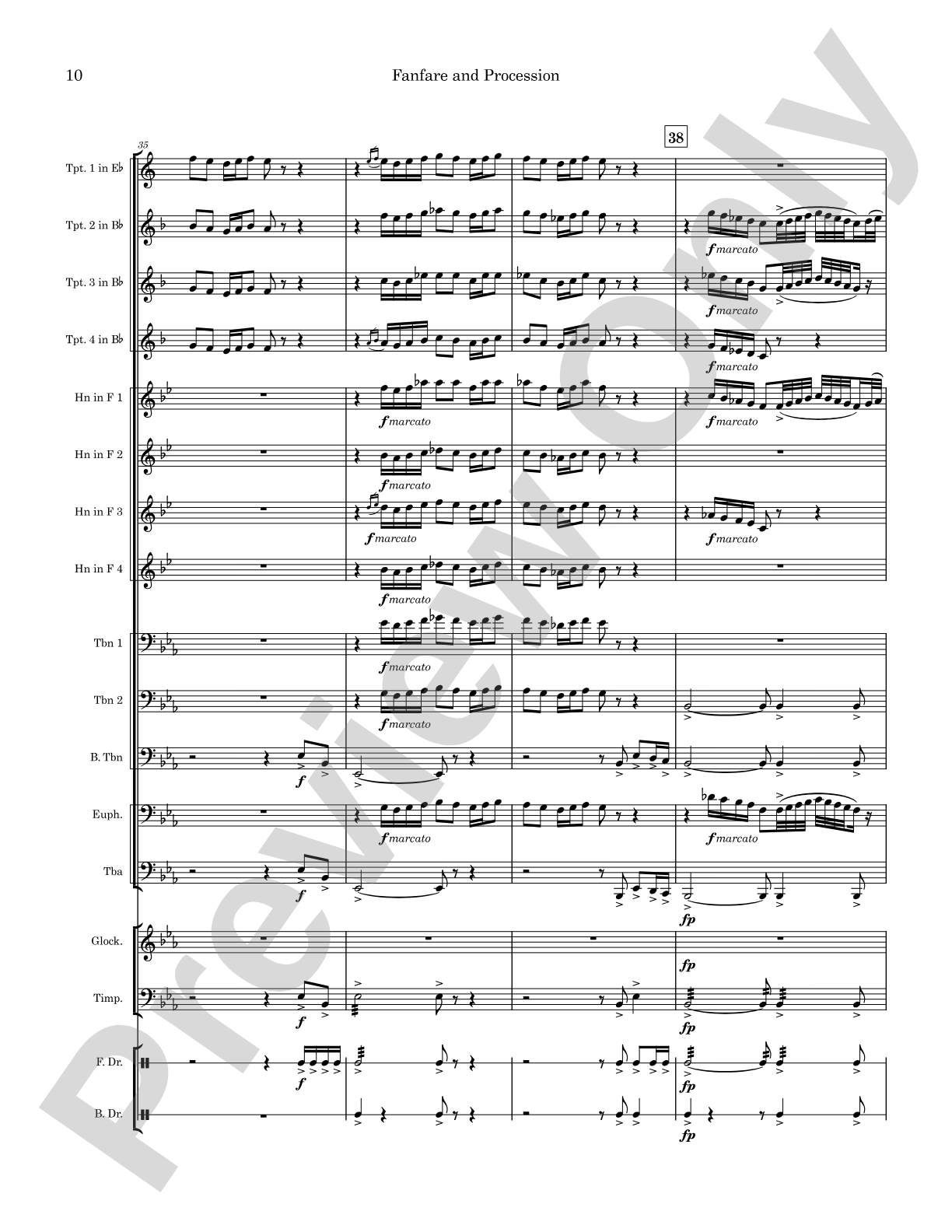 Fanfare and Procession: Concert Band Conductor Score & Parts