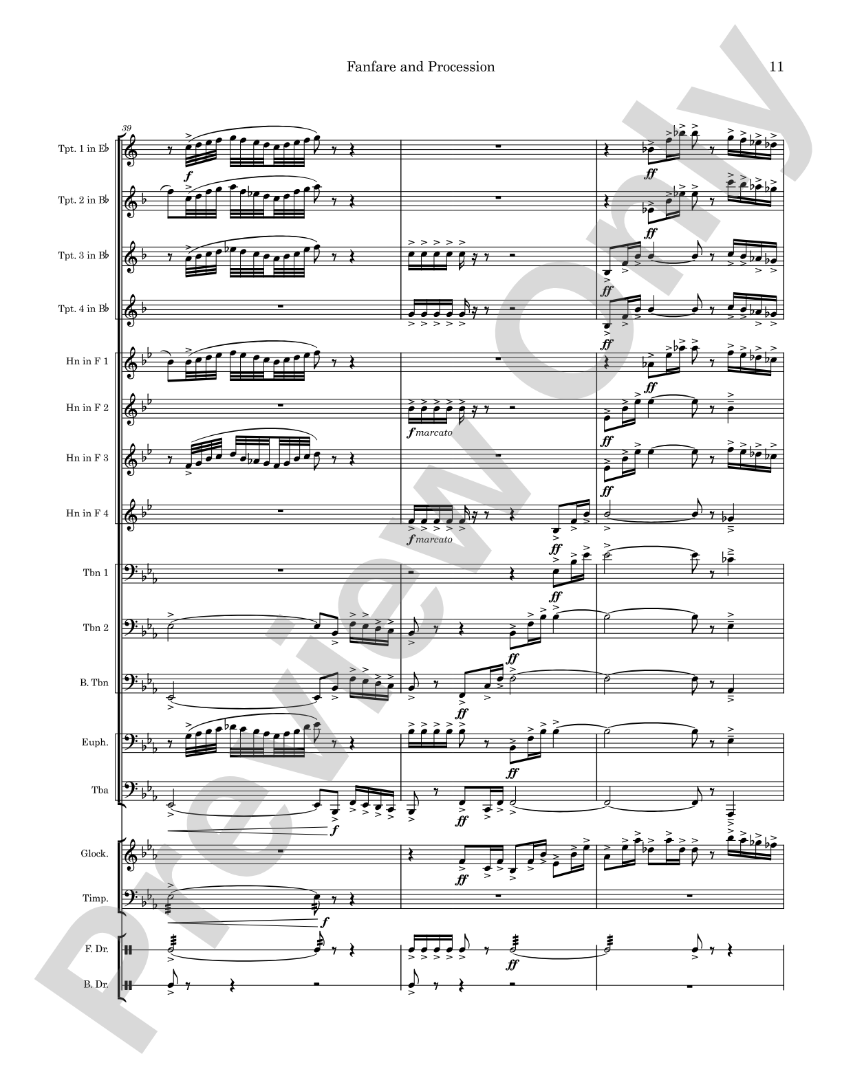 Fanfare and Procession: Concert Band Conductor Score & Parts