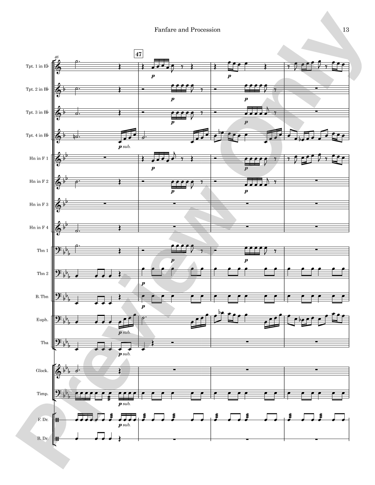 Fanfare and Procession: Concert Band Conductor Score & Parts