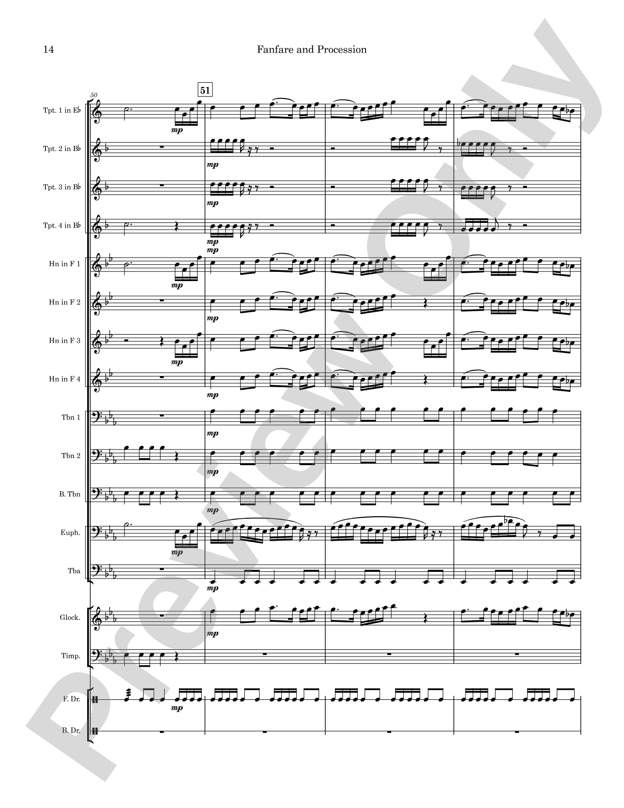 Fanfare and Procession: Concert Band Conductor Score & Parts