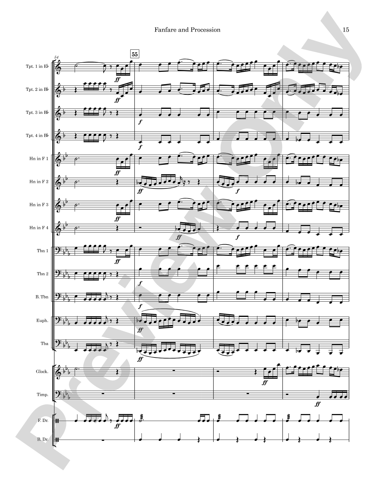 Fanfare and Procession: Concert Band Conductor Score & Parts