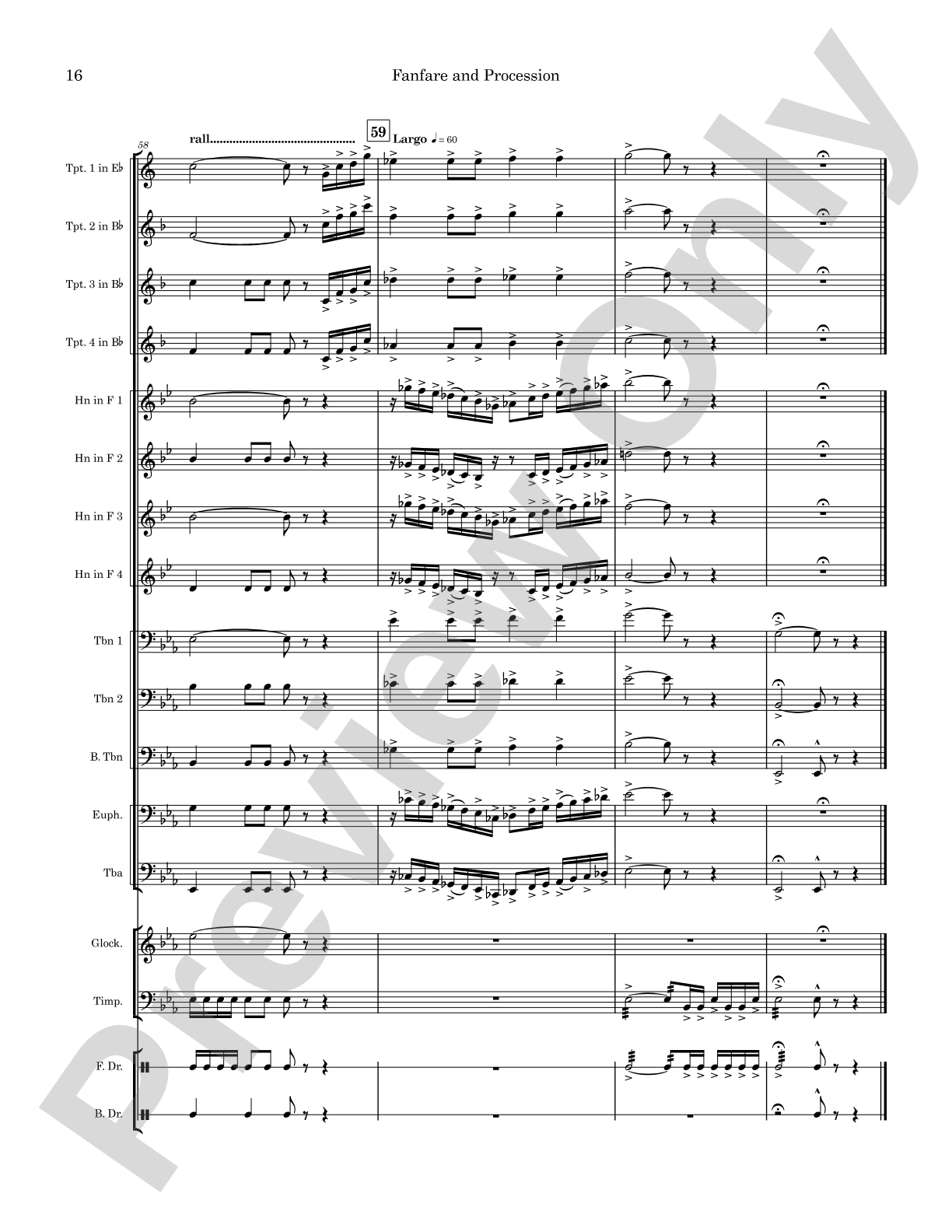 Fanfare and Procession: Concert Band Conductor Score & Parts