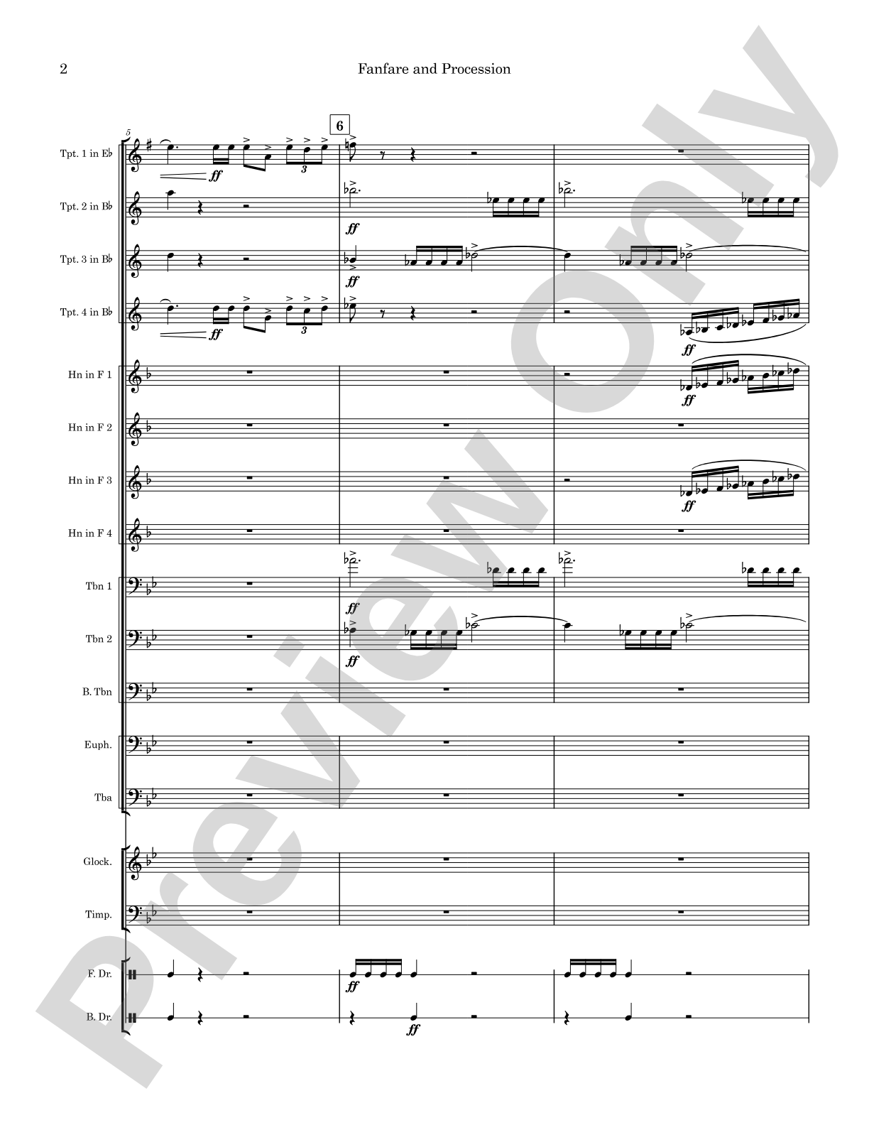 Fanfare and Procession: Concert Band Conductor Score & Parts