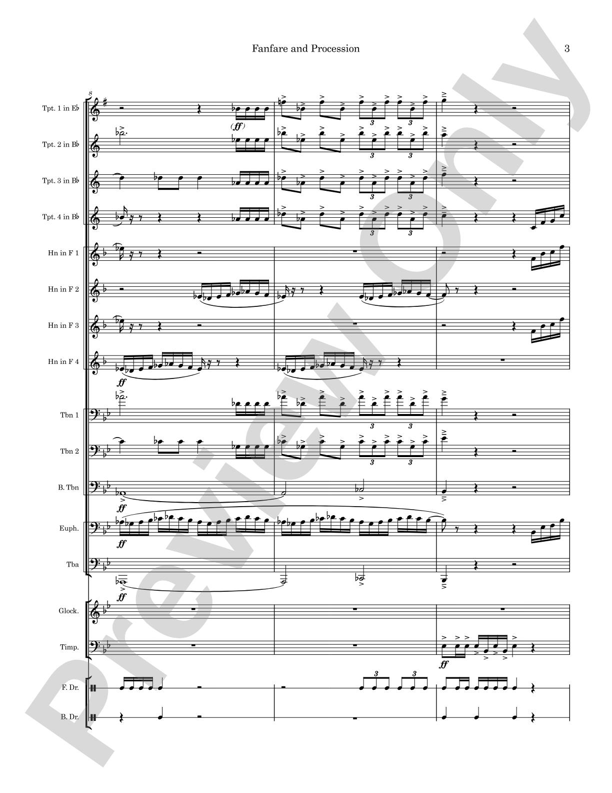 Fanfare and Procession: Concert Band Conductor Score & Parts