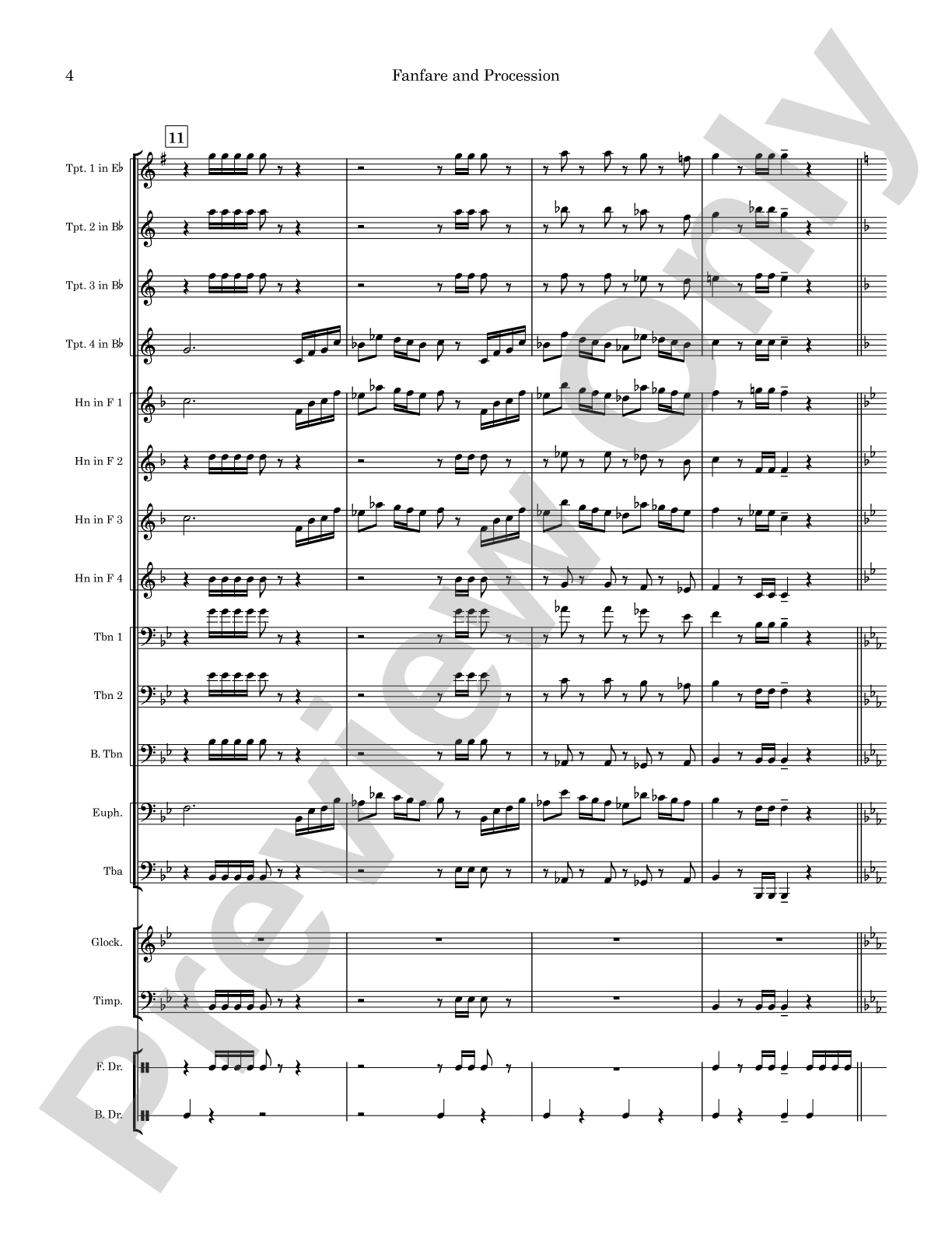 Fanfare and Procession: Concert Band Conductor Score & Parts