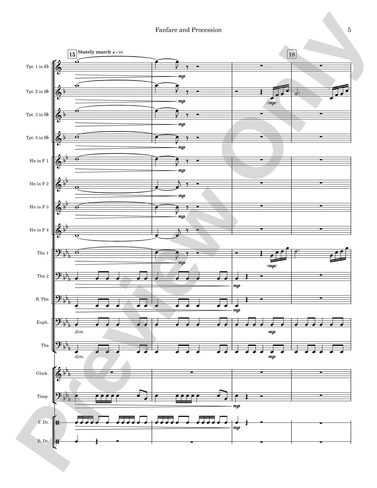 Fanfare and Procession: Concert Band Conductor Score & Parts